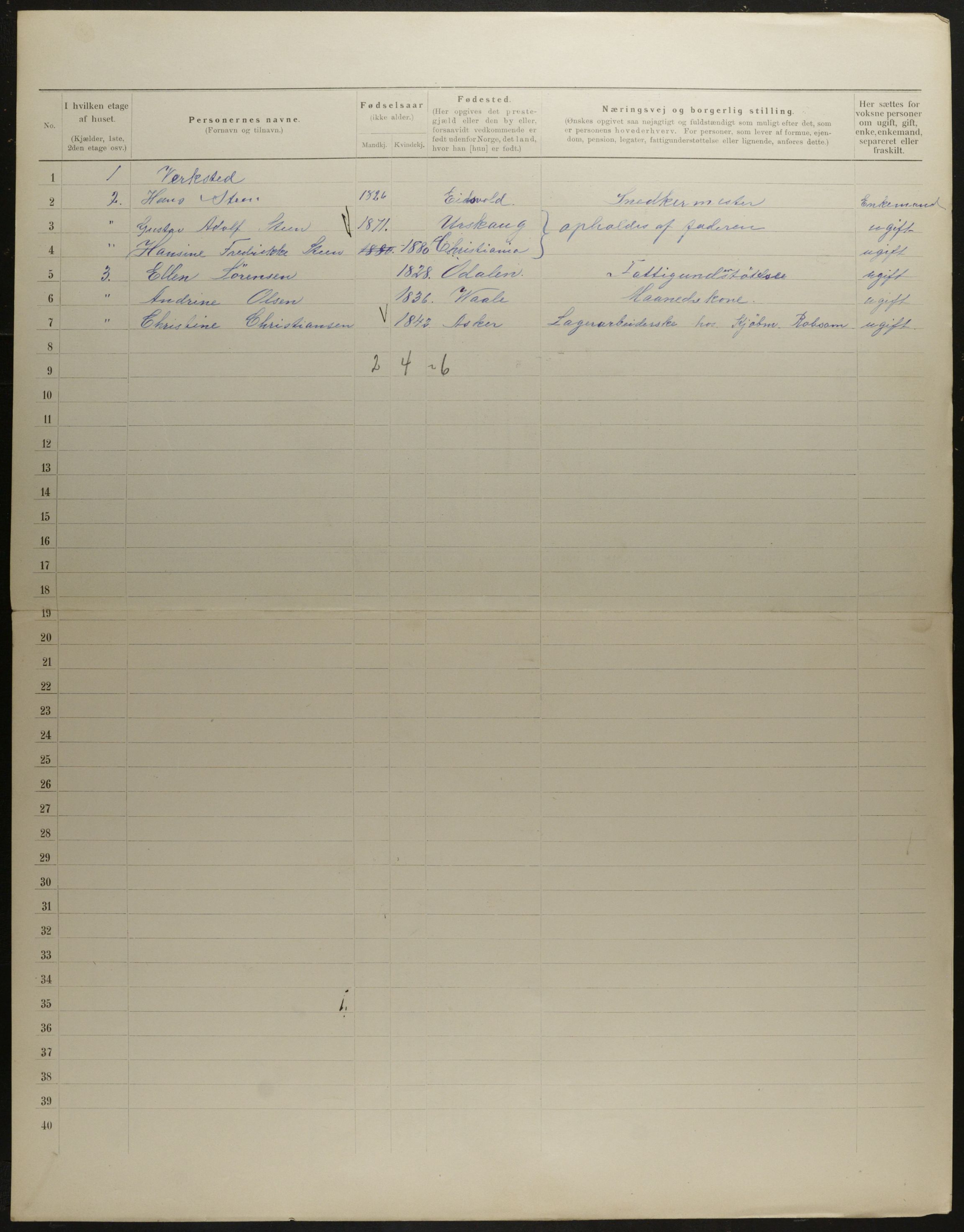 OBA, Municipal Census 1901 for Kristiania, 1901, p. 6548