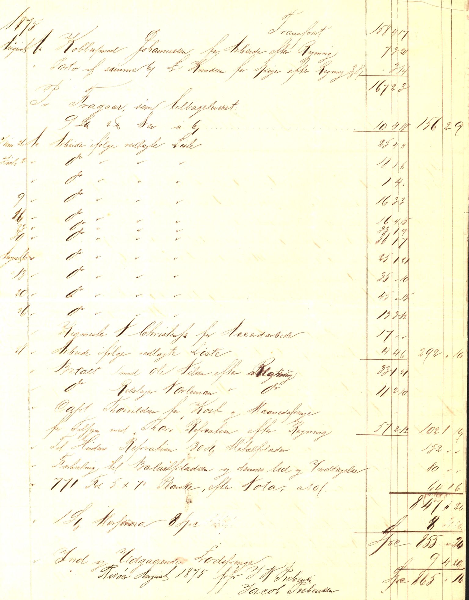 Pa 63 - Østlandske skibsassuranceforening, VEMU/A-1079/G/Ga/L0007/0013: Havaridokumenter / Thor, 1875