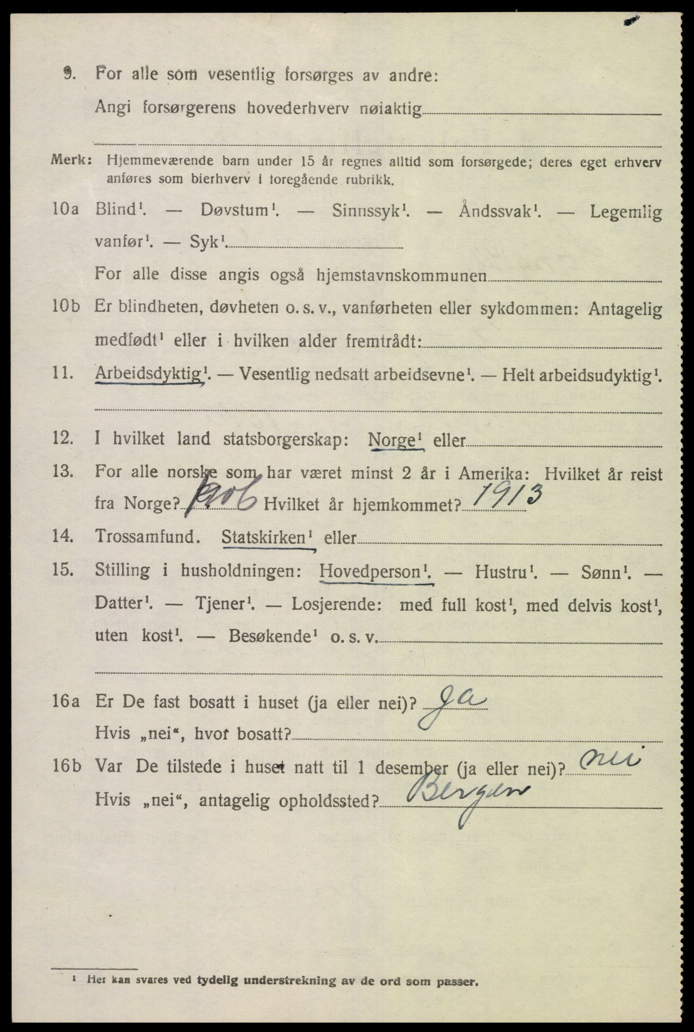 SAK, 1920 census for Lyngdal, 1920, p. 2302