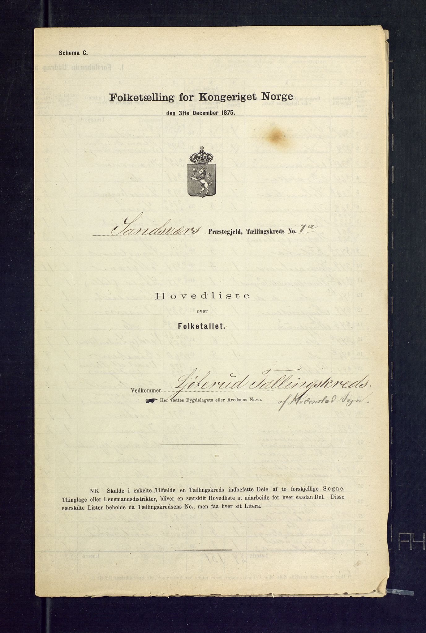 SAKO, 1875 census for 0629P Sandsvær, 1875, p. 42