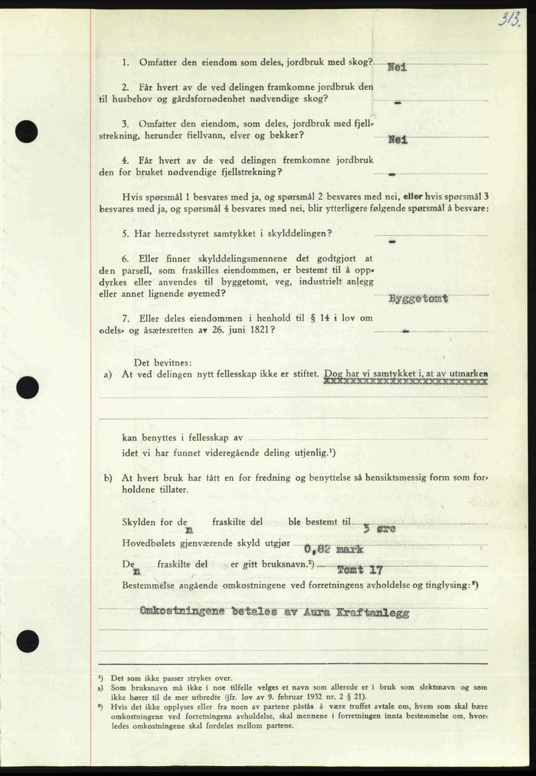 Nordmøre sorenskriveri, AV/SAT-A-4132/1/2/2Ca: Mortgage book no. A106, 1947-1947, Diary no: : 2271/1947