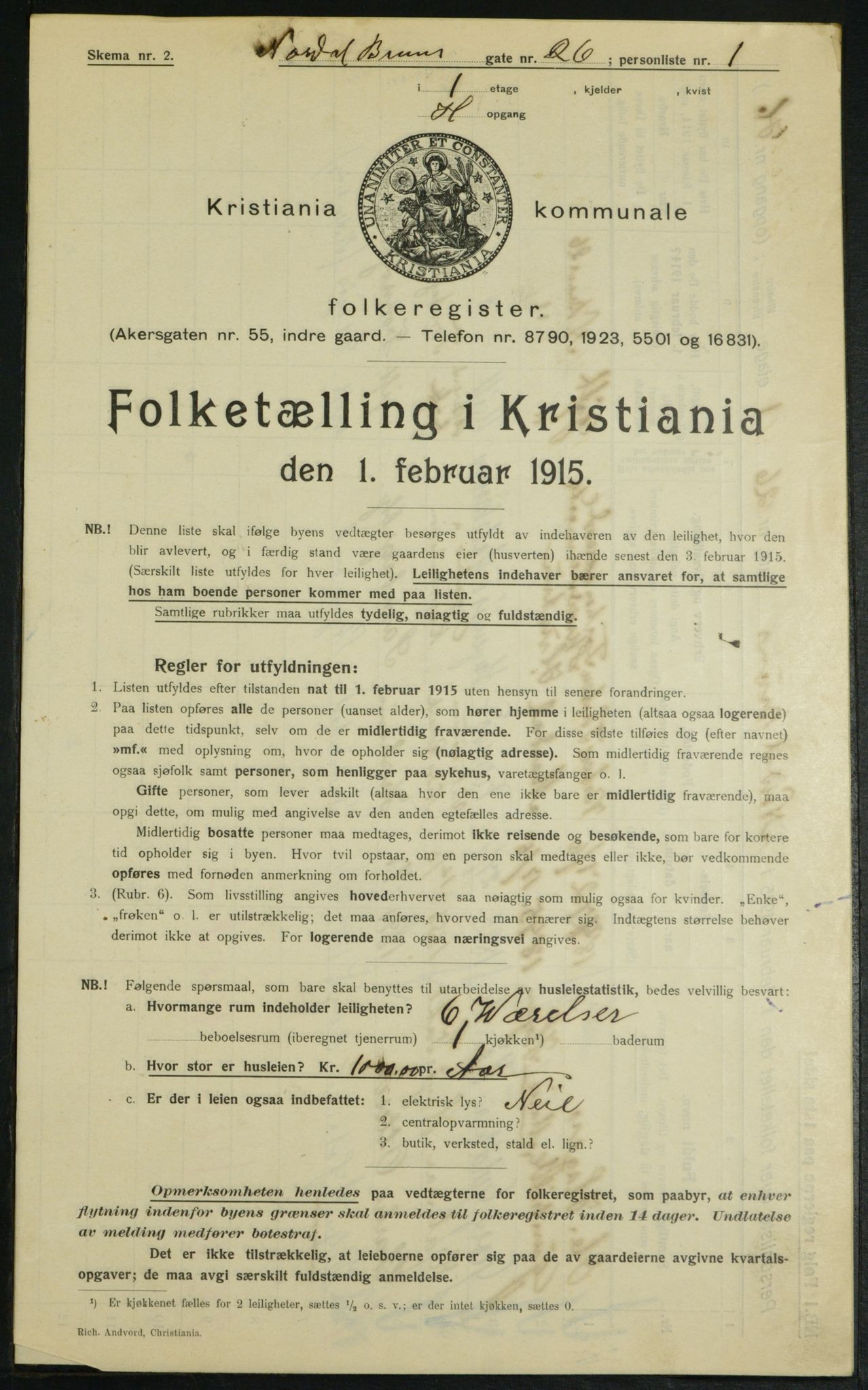 OBA, Municipal Census 1915 for Kristiania, 1915, p. 71821