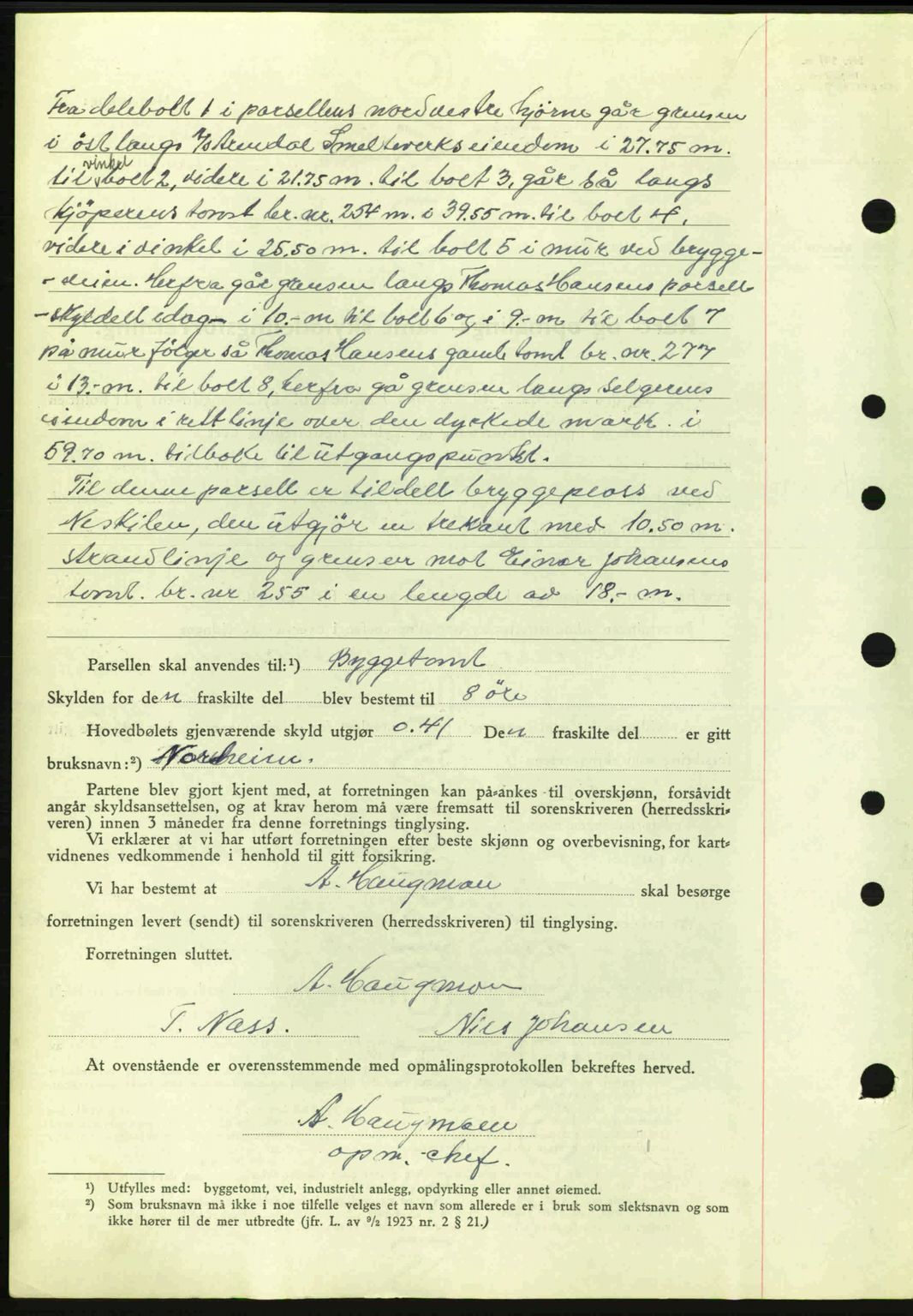 Nedenes sorenskriveri, AV/SAK-1221-0006/G/Gb/Gba/L0052: Mortgage book no. A6a, 1944-1945, Diary no: : 343/1945