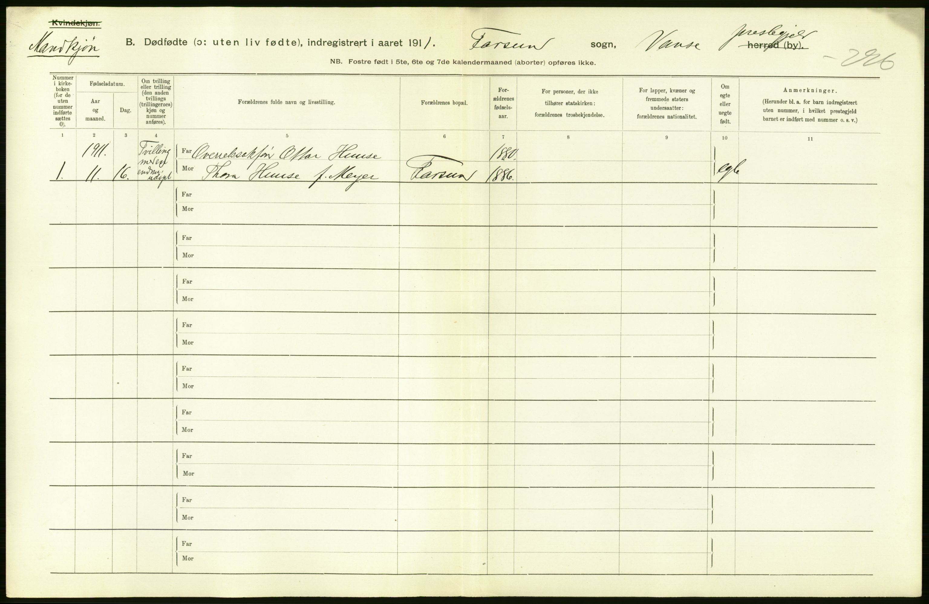 Statistisk sentralbyrå, Sosiodemografiske emner, Befolkning, AV/RA-S-2228/D/Df/Dfb/Dfba/L0024: Lister og Mandals amt:  Gifte, døde, dødfødte. Bygder og byer., 1911, p. 8