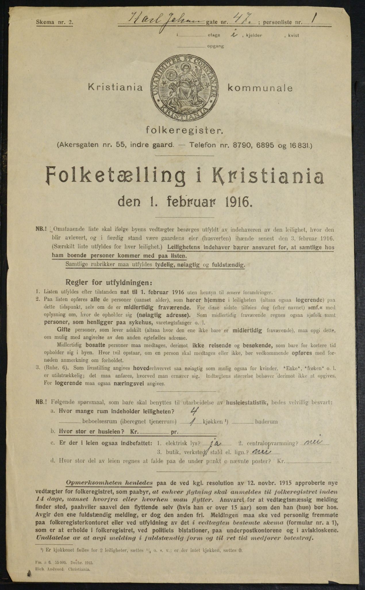 OBA, Municipal Census 1916 for Kristiania, 1916, p. 49956