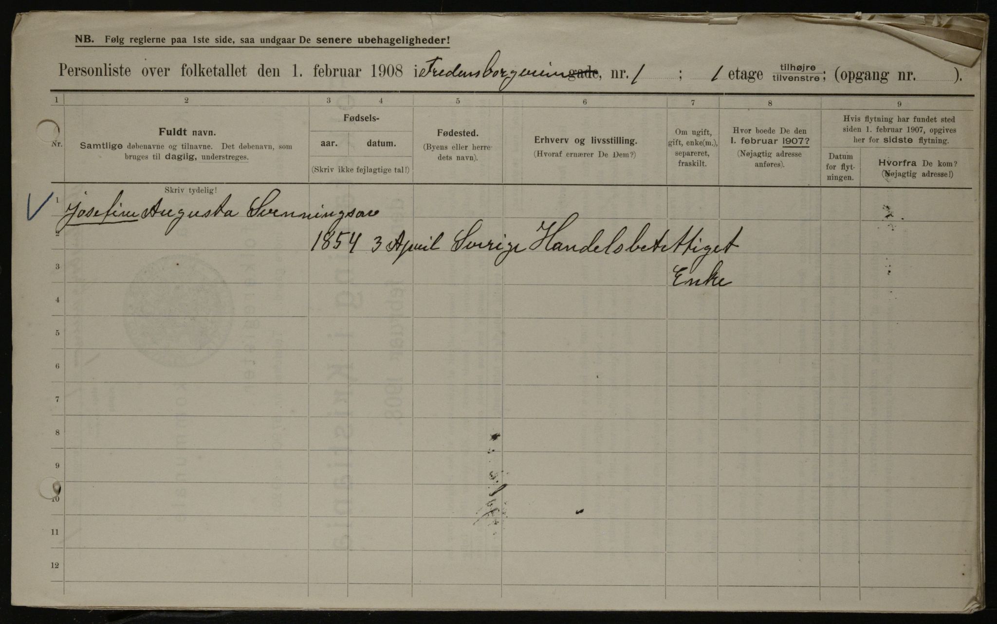 OBA, Municipal Census 1908 for Kristiania, 1908, p. 23083