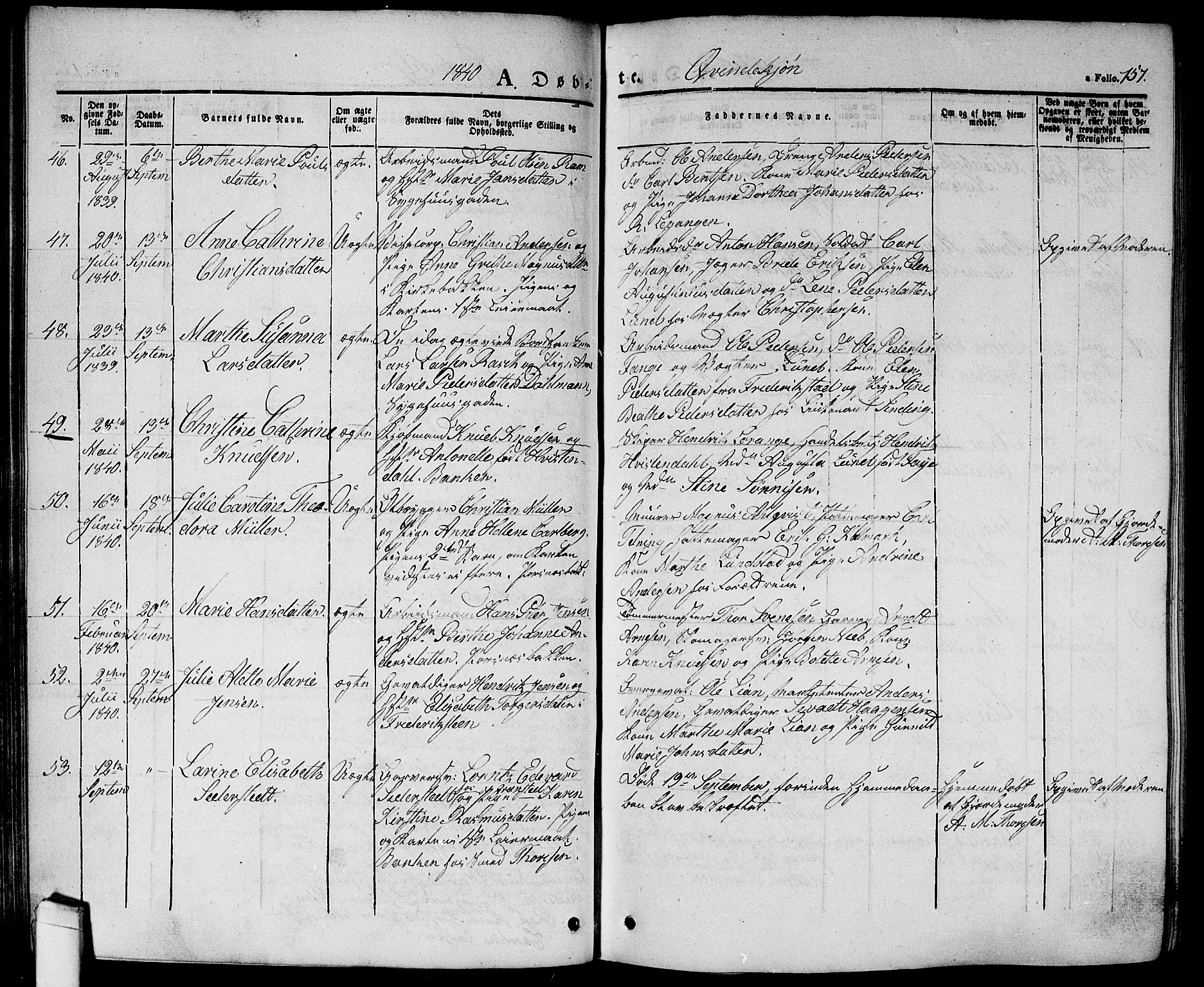 Halden prestekontor Kirkebøker, SAO/A-10909/G/Ga/L0003: Parish register (copy) no. 3, 1834-1844, p. 157