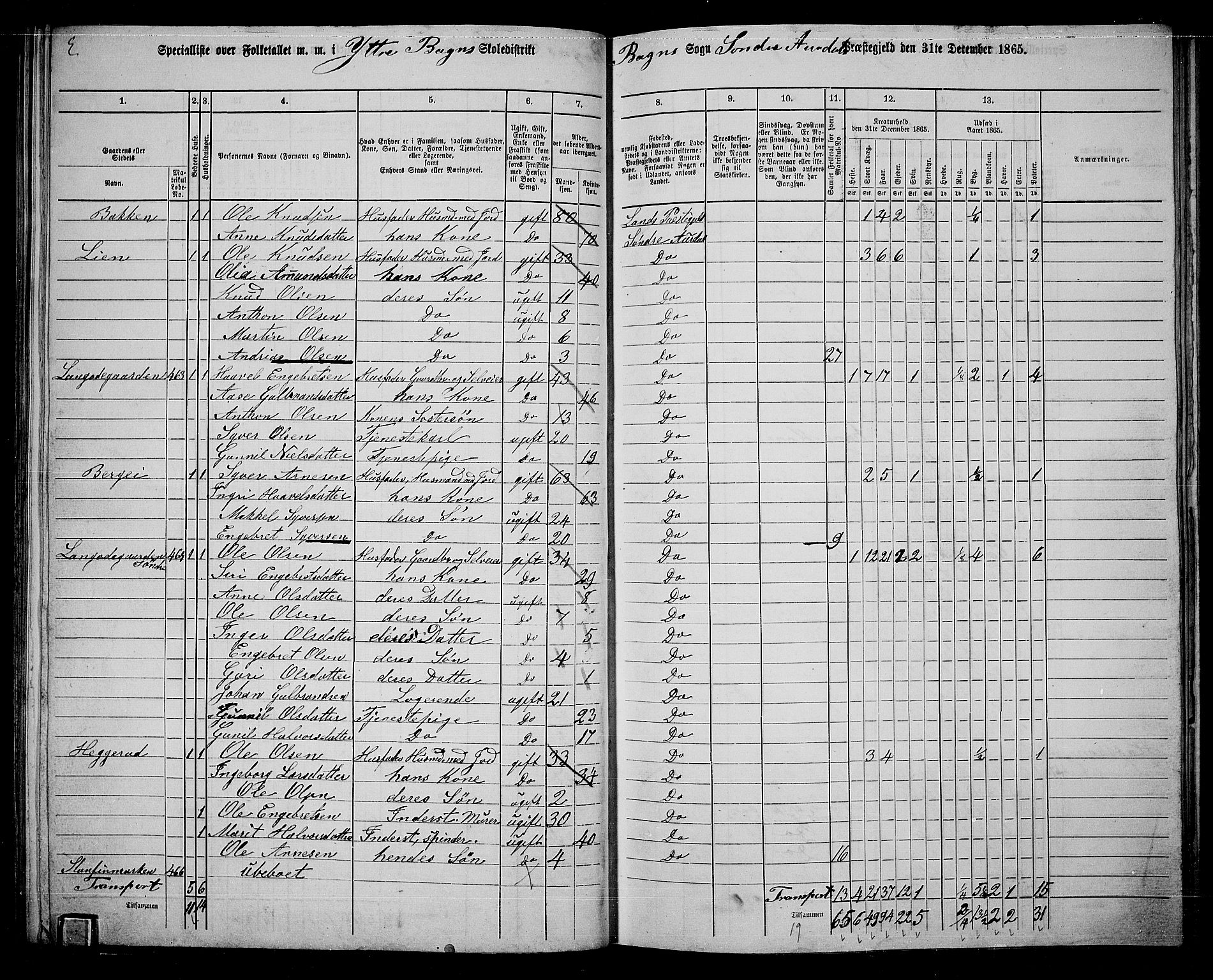 RA, 1865 census for Sør-Aurdal, 1865, p. 87