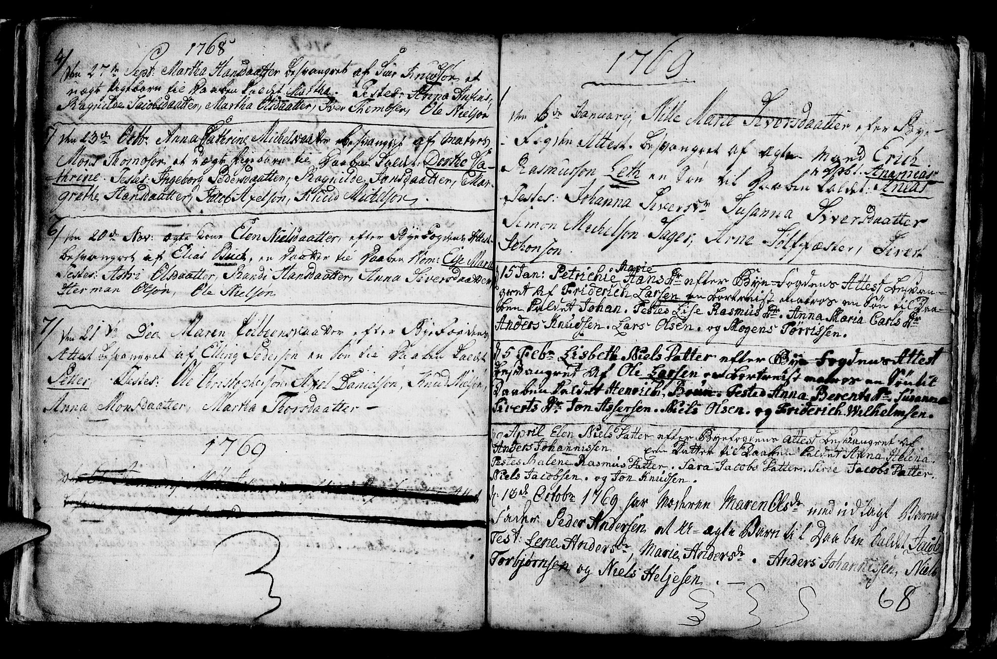 Nykirken Sokneprestembete, SAB/A-77101/H/Haa/L0001: Parish register (official) no. A 1, 1668-1820, p. 68