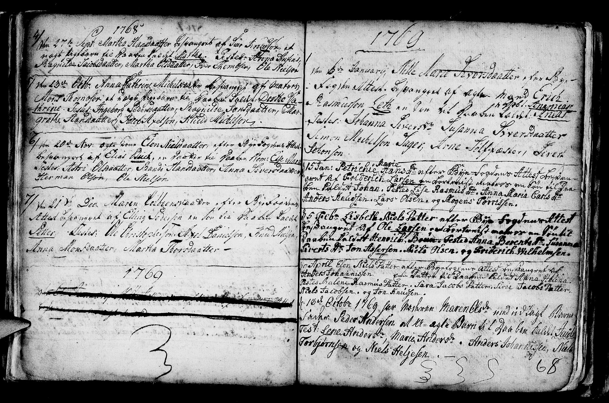 Nykirken Sokneprestembete, AV/SAB-A-77101/H/Haa/L0001: Parish register (official) no. A 1, 1668-1820, p. 68