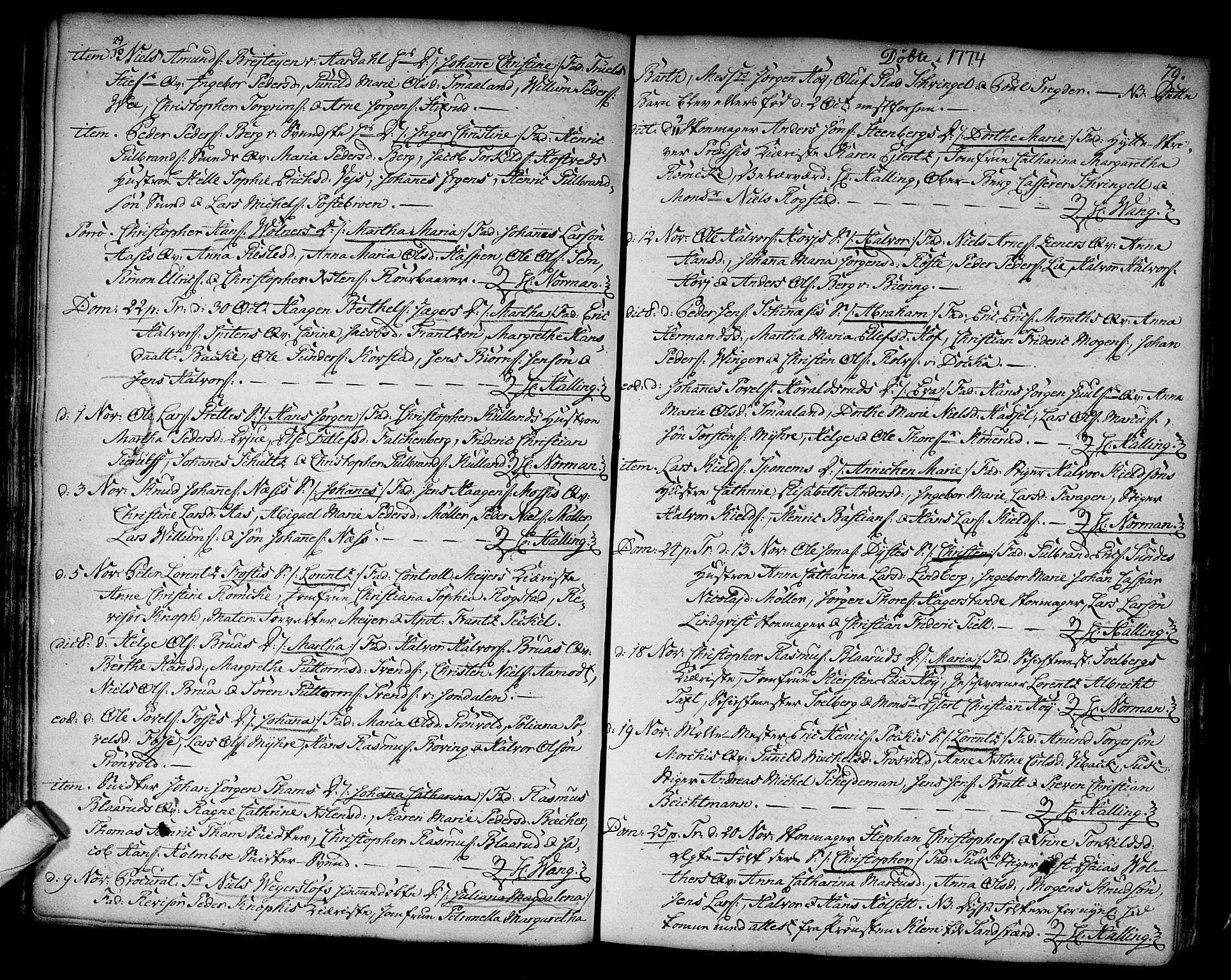Kongsberg kirkebøker, SAKO/A-22/F/Fa/L0005: Parish register (official) no. I 5, 1769-1782, p. 79