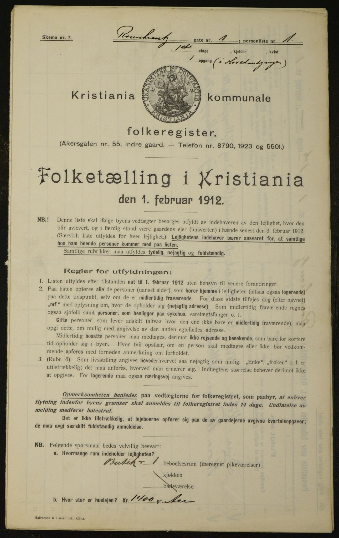 OBA, Municipal Census 1912 for Kristiania, 1912, p. 83986