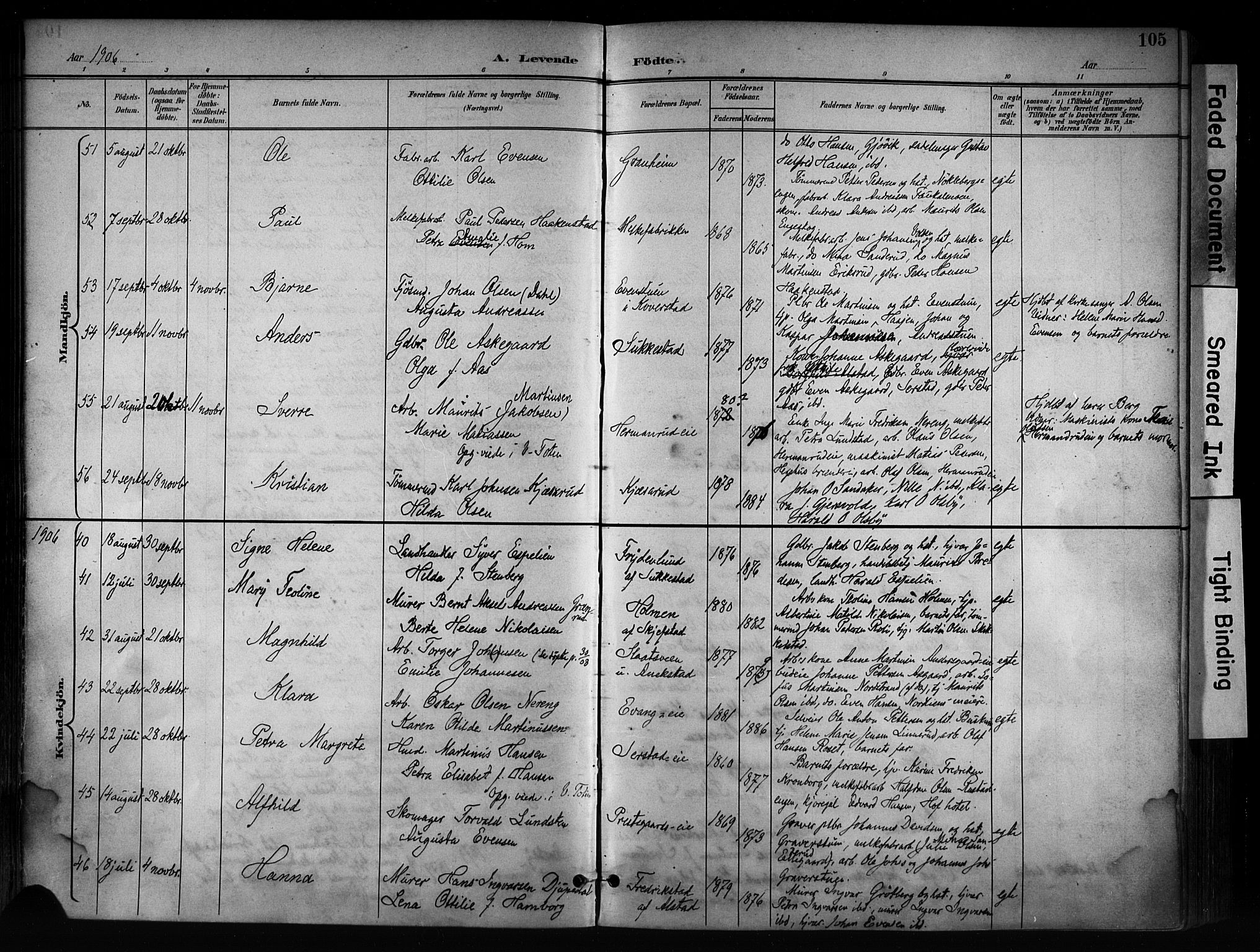 Østre Toten prestekontor, AV/SAH-PREST-104/H/Ha/Haa/L0008: Parish register (official) no. 8, 1897-1909, p. 105