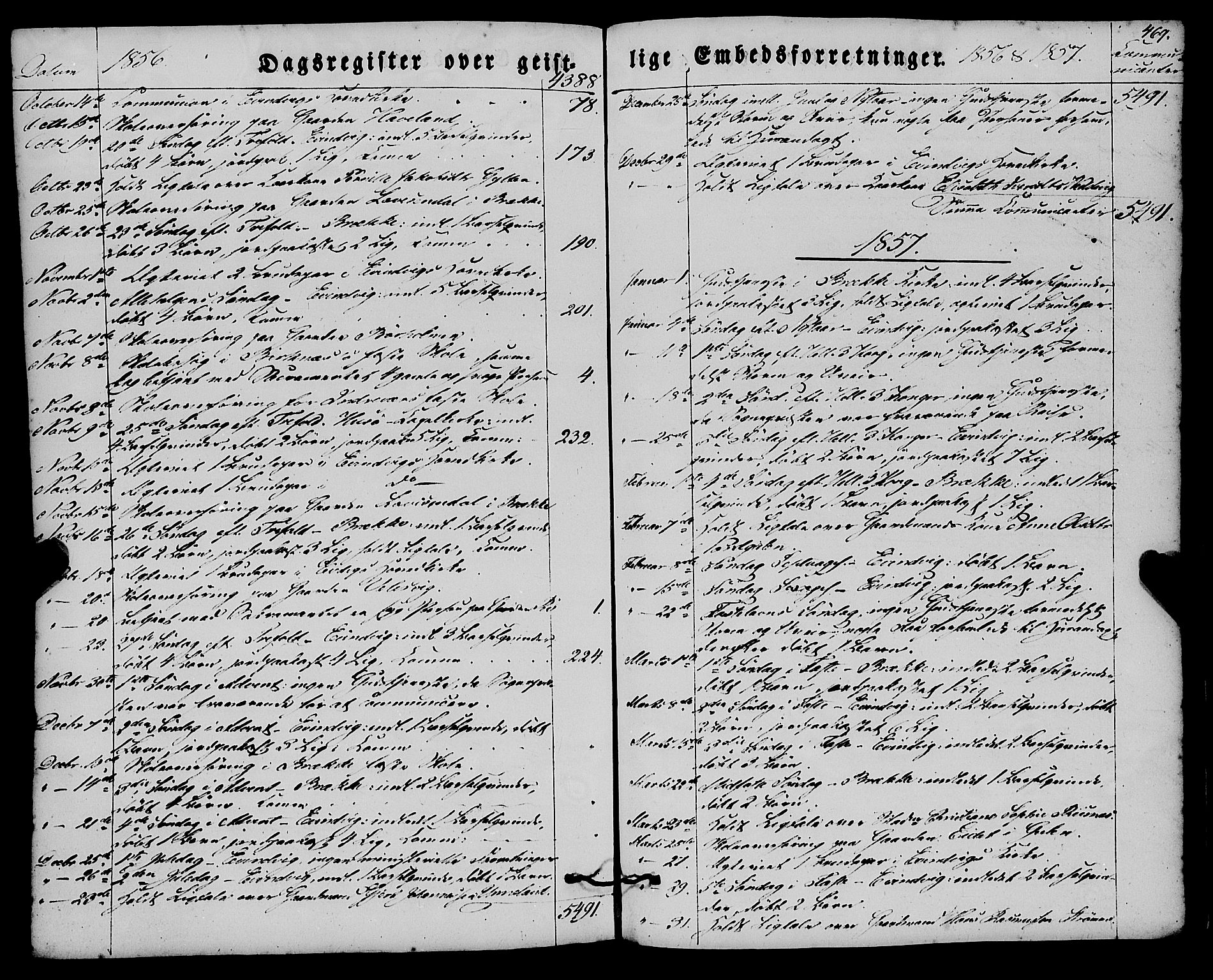 Gulen sokneprestembete, AV/SAB-A-80201/H/Haa/Haaa/L0021: Parish register (official) no. A 21, 1848-1858, p. 469