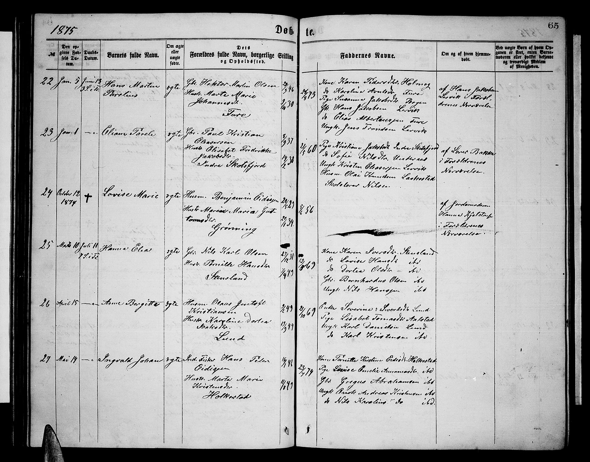 Ministerialprotokoller, klokkerbøker og fødselsregistre - Nordland, SAT/A-1459/855/L0815: Parish register (copy) no. 855C04, 1865-1878, p. 65