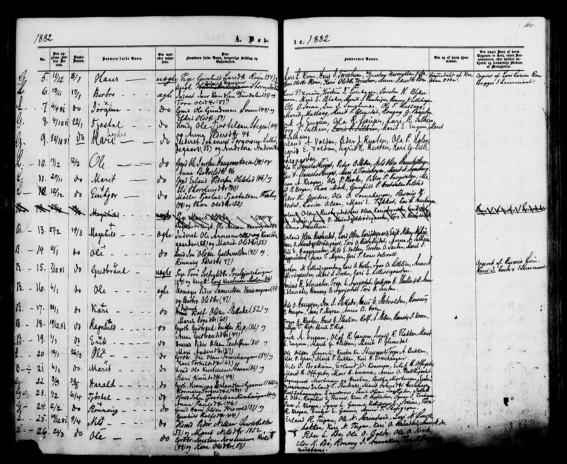 Lom prestekontor, SAH/PREST-070/K/L0007: Parish register (official) no. 7, 1863-1884, p. 100