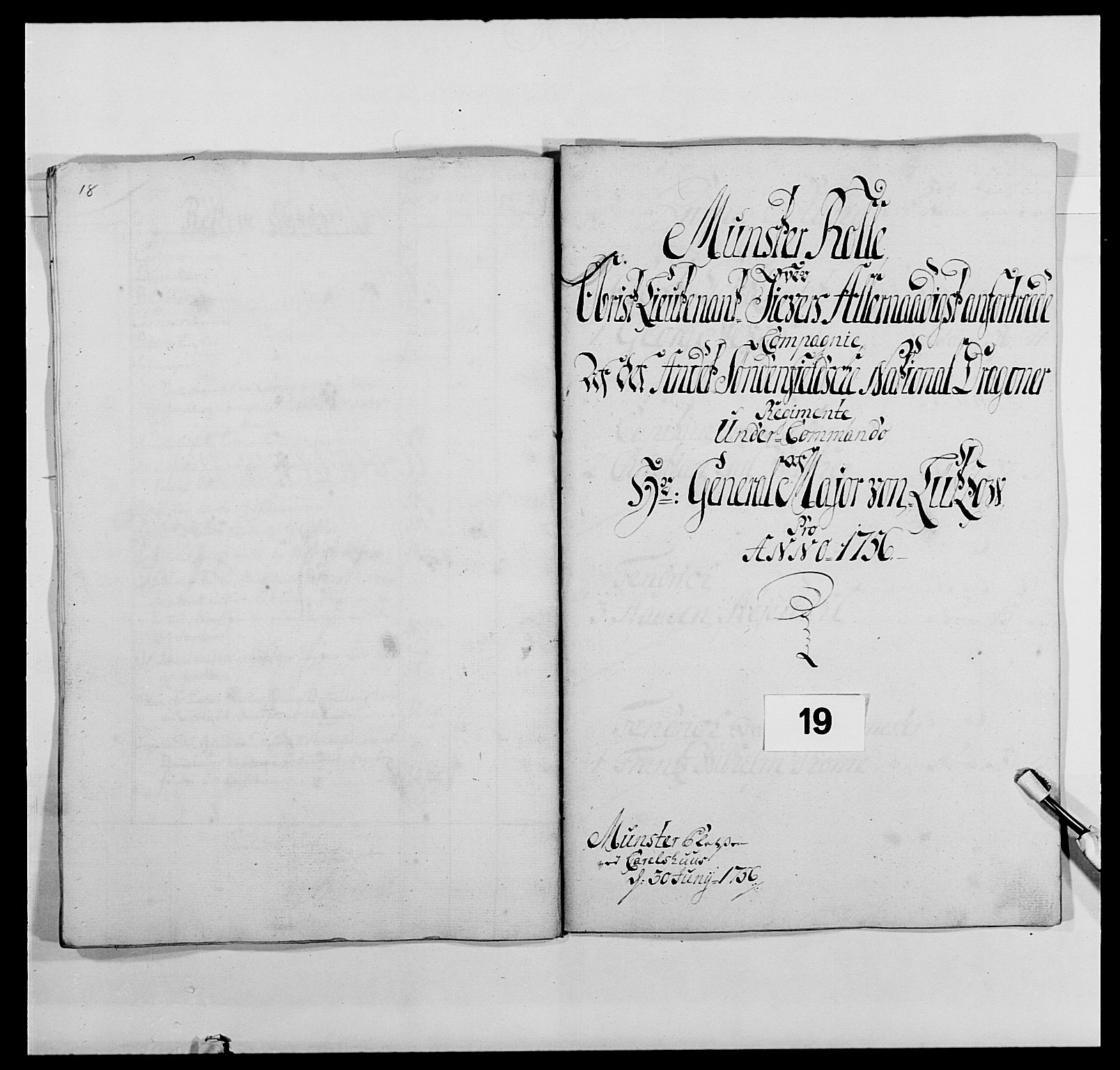 Kommanderende general (KG I) med Det norske krigsdirektorium, AV/RA-EA-5419/E/Ea/L0477: 2. Sønnafjelske dragonregiment, 1719-1759, p. 282