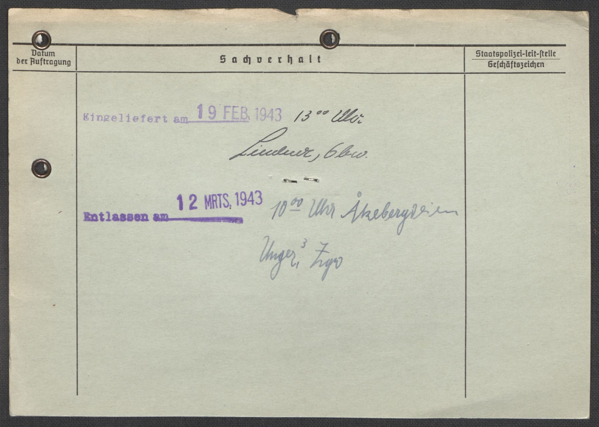 Befehlshaber der Sicherheitspolizei und des SD, AV/RA-RAFA-5969/E/Ea/Eaa/L0005: Register over norske fanger i Møllergata 19: Hø-Kj, 1940-1945, p. 7