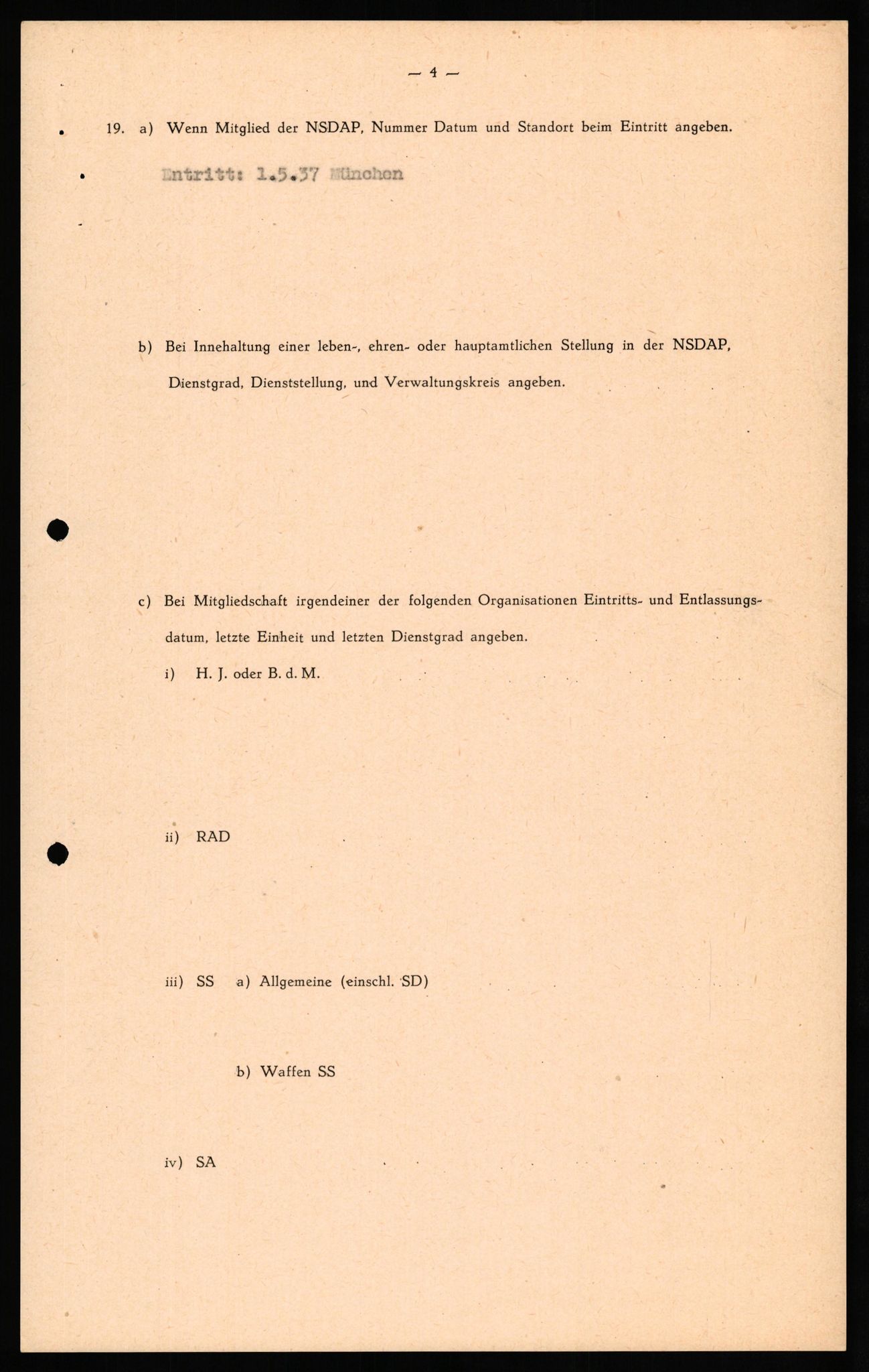 Forsvaret, Forsvarets overkommando II, AV/RA-RAFA-3915/D/Db/L0029: CI Questionaires. Tyske okkupasjonsstyrker i Norge. Tyskere., 1945-1946, p. 62