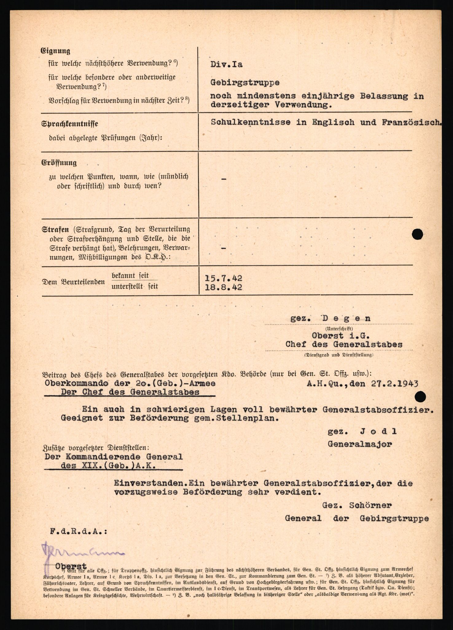 Forsvarets Overkommando. 2 kontor. Arkiv 11.4. Spredte tyske arkivsaker, AV/RA-RAFA-7031/D/Dar/Dara/L0019: Personalbøker og diverse, 1940-1945, p. 603