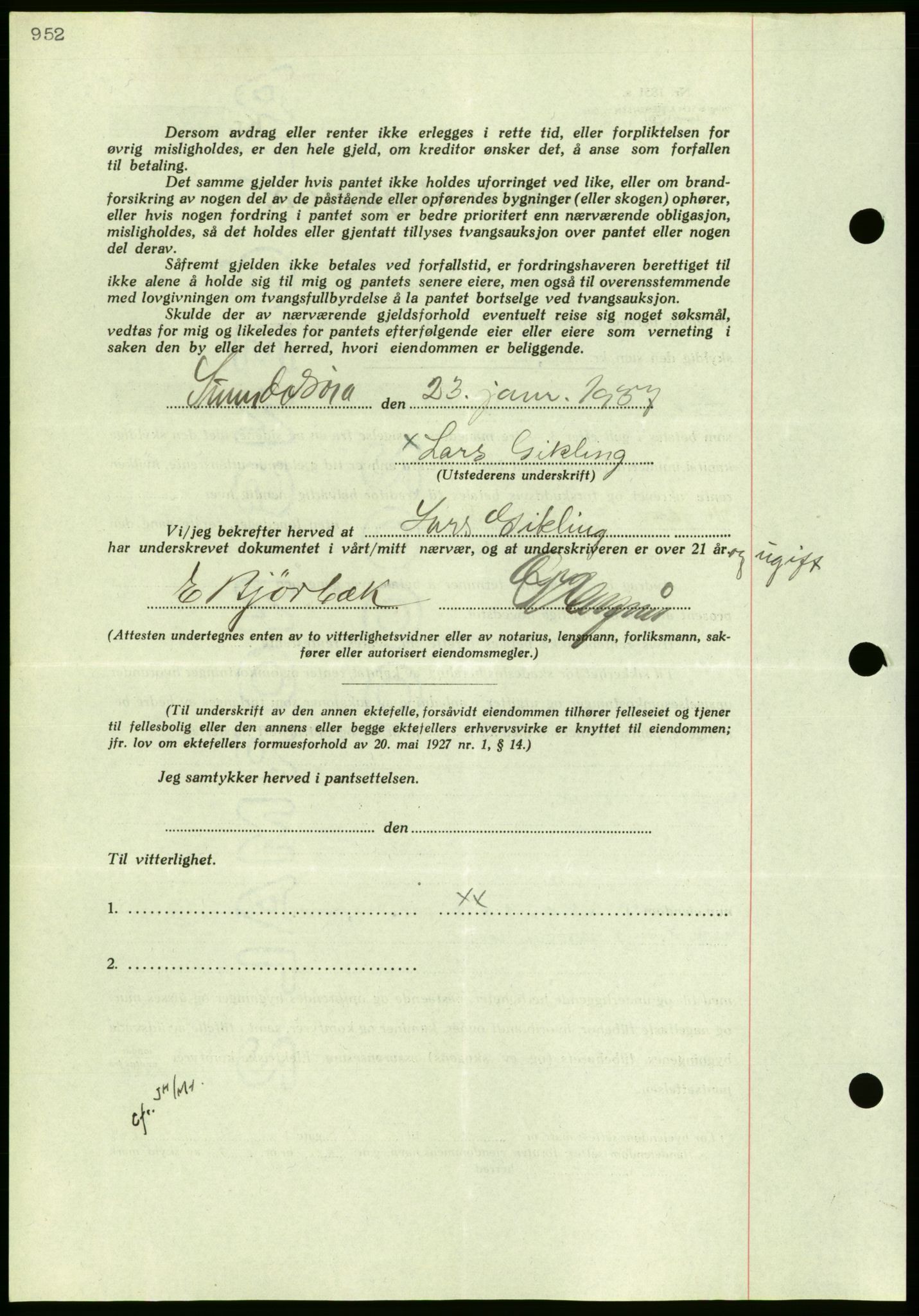 Nordmøre sorenskriveri, AV/SAT-A-4132/1/2/2Ca/L0090: Mortgage book no. B80, 1936-1937, Diary no: : 375/1937