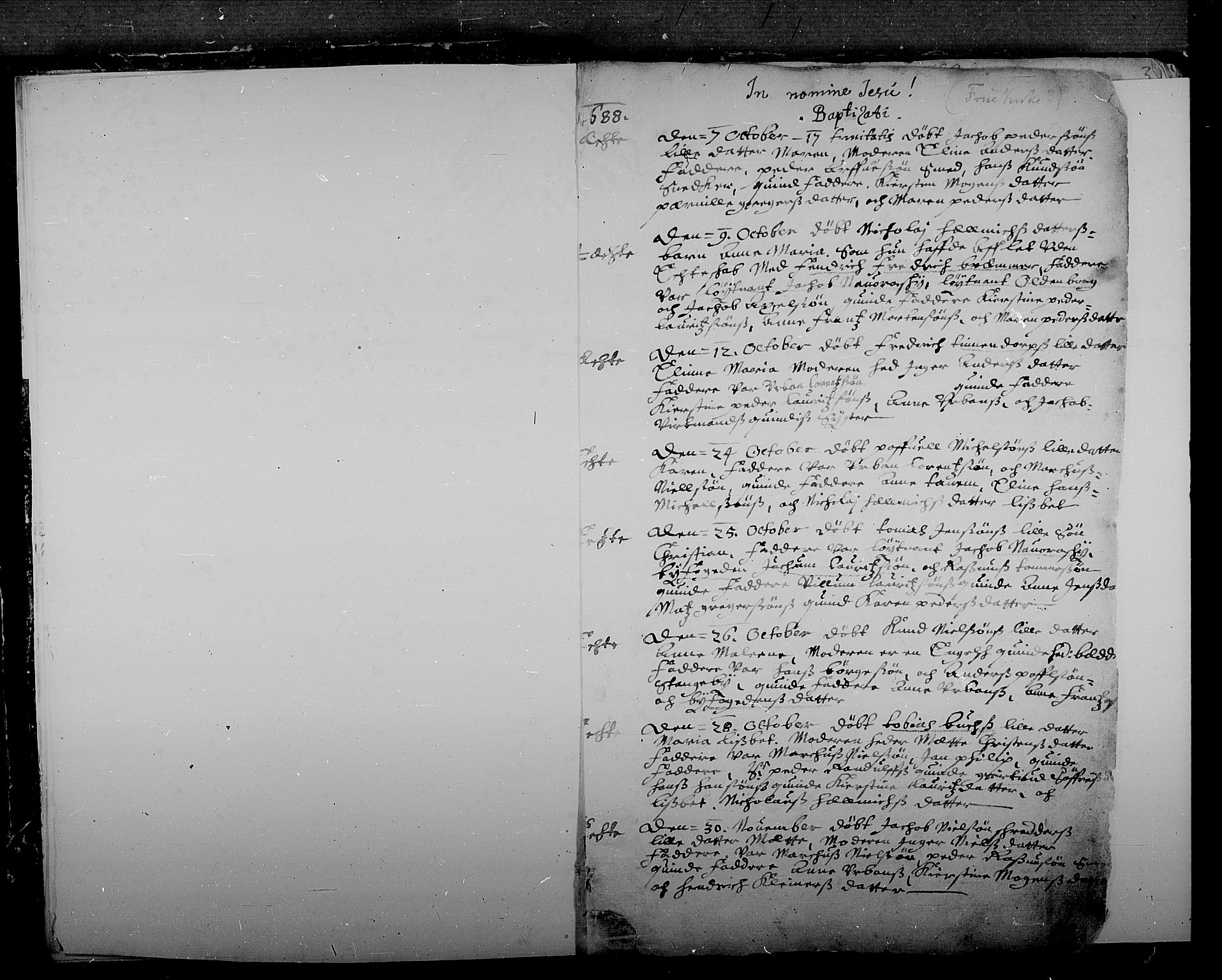 Tønsberg kirkebøker, SAKO/A-330/F/Fa/L0001: Parish register (official) no. I 1, 1688-1760, p. 0-1
