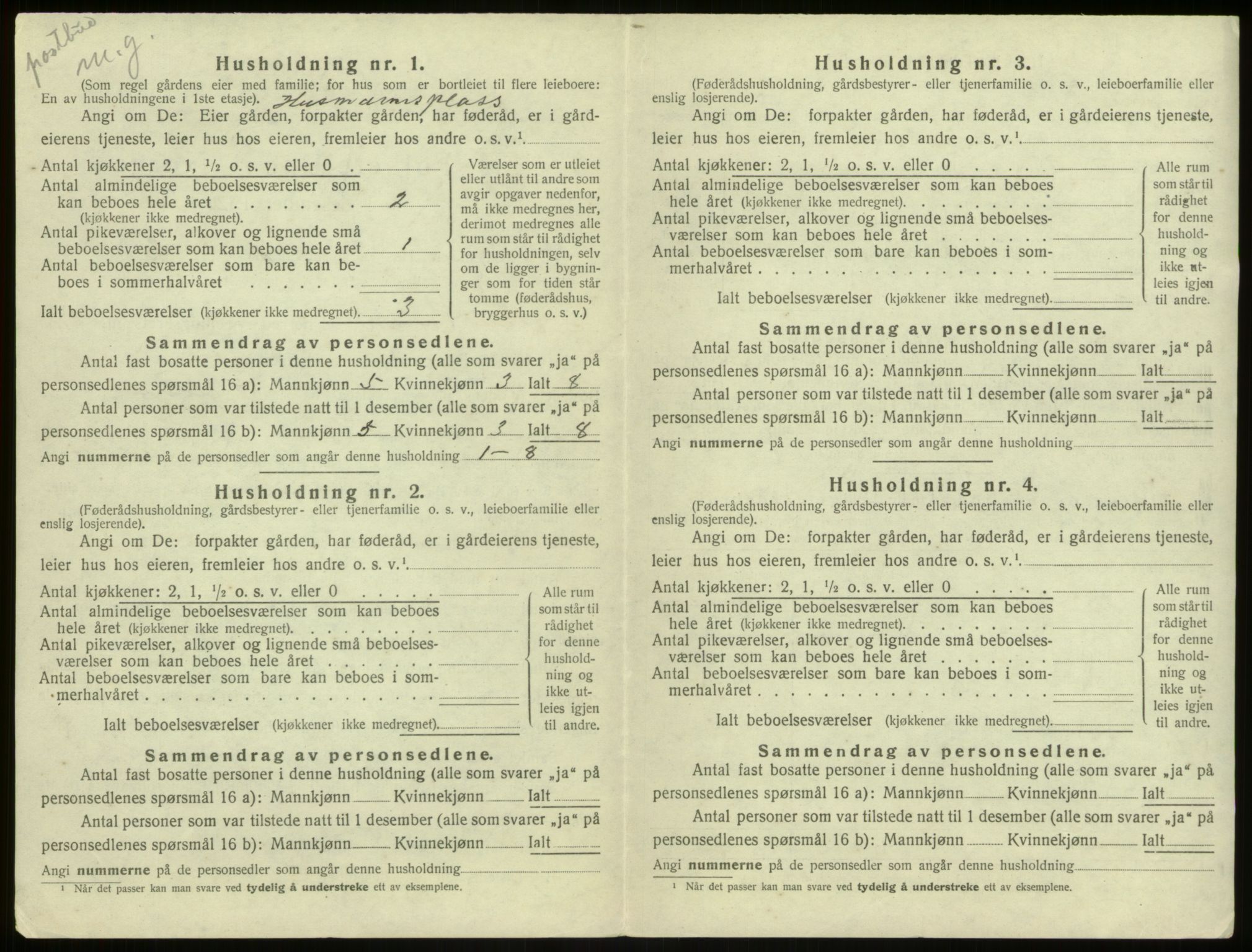 SAB, 1920 census for Aurland, 1920, p. 329