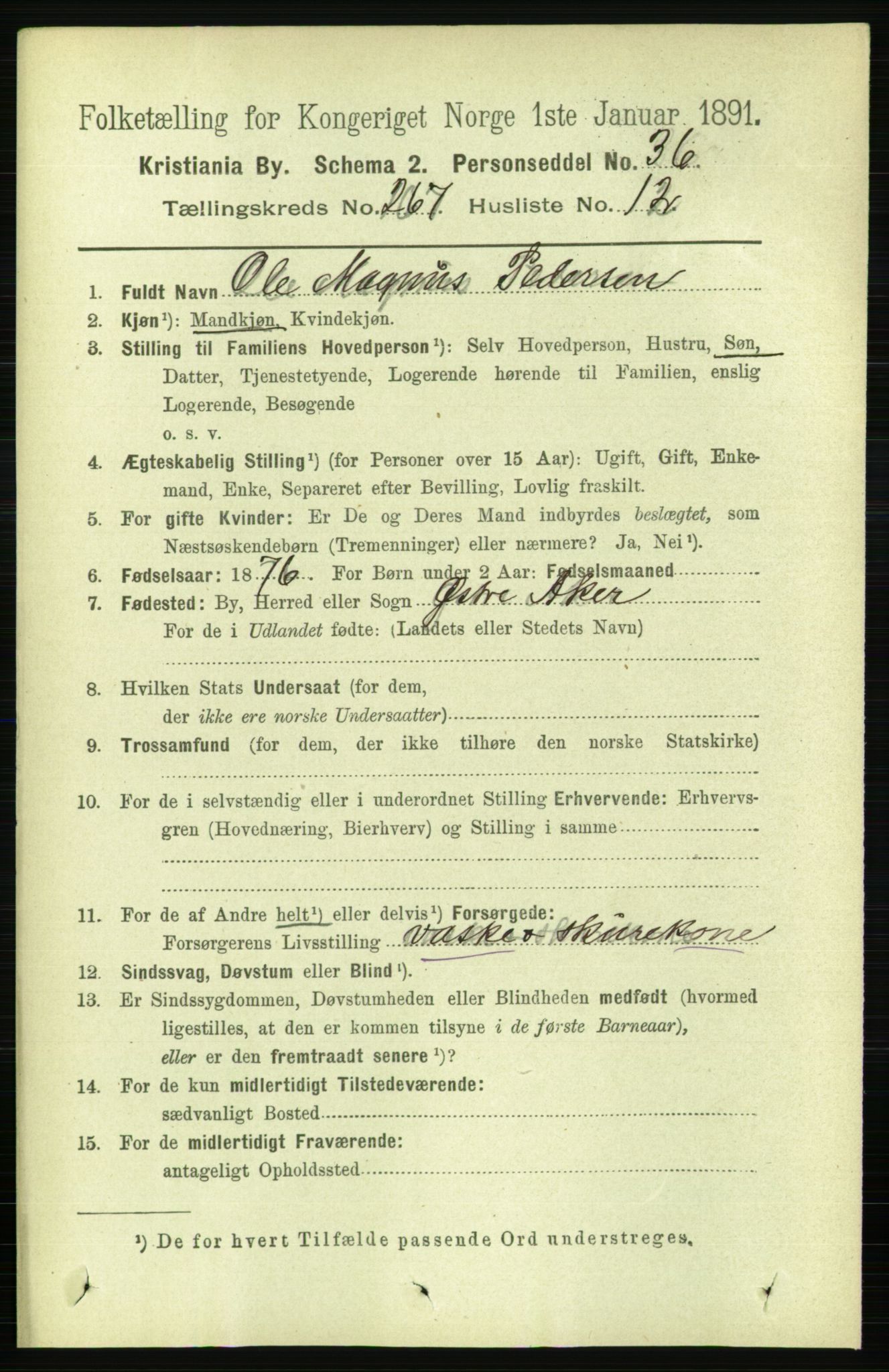 RA, 1891 census for 0301 Kristiania, 1891, p. 161670