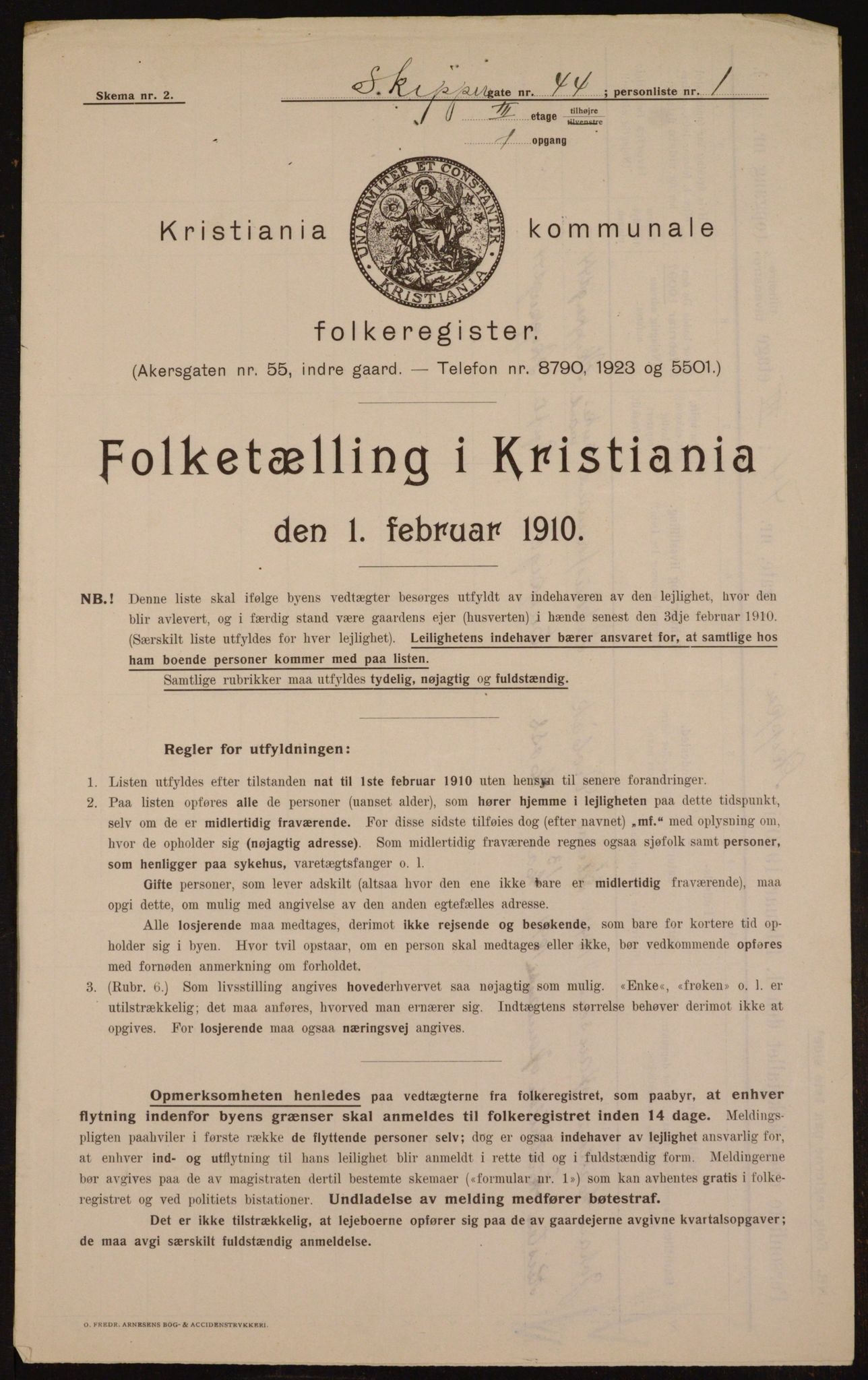 OBA, Municipal Census 1910 for Kristiania, 1910, p. 91364