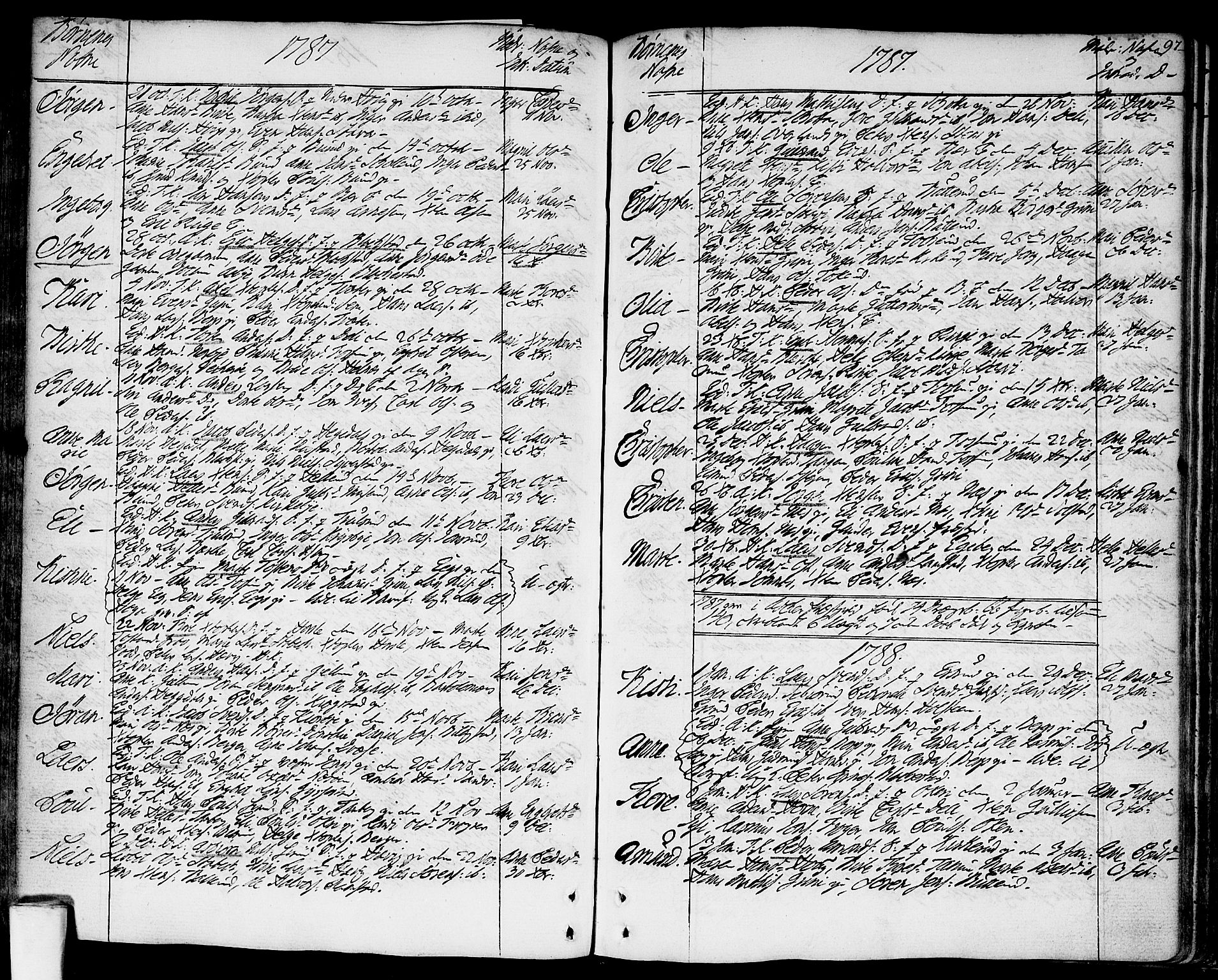 Asker prestekontor Kirkebøker, AV/SAO-A-10256a/F/Fa/L0003: Parish register (official) no. I 3, 1767-1807, p. 97