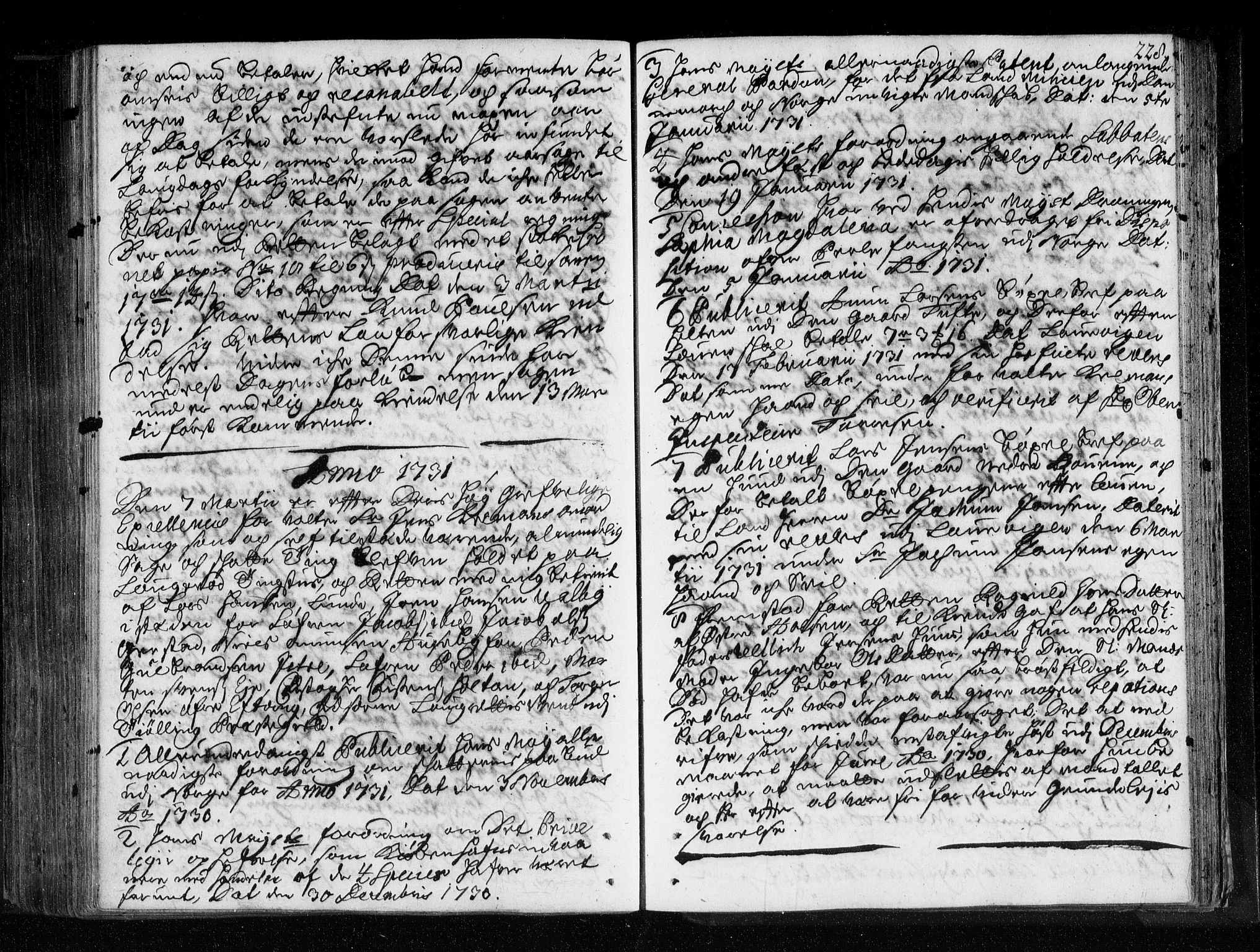 Larvik sorenskriveri, SAKO/A-83/F/Fa/L0017: Tingbok, 1729-1731, p. 227b-228a