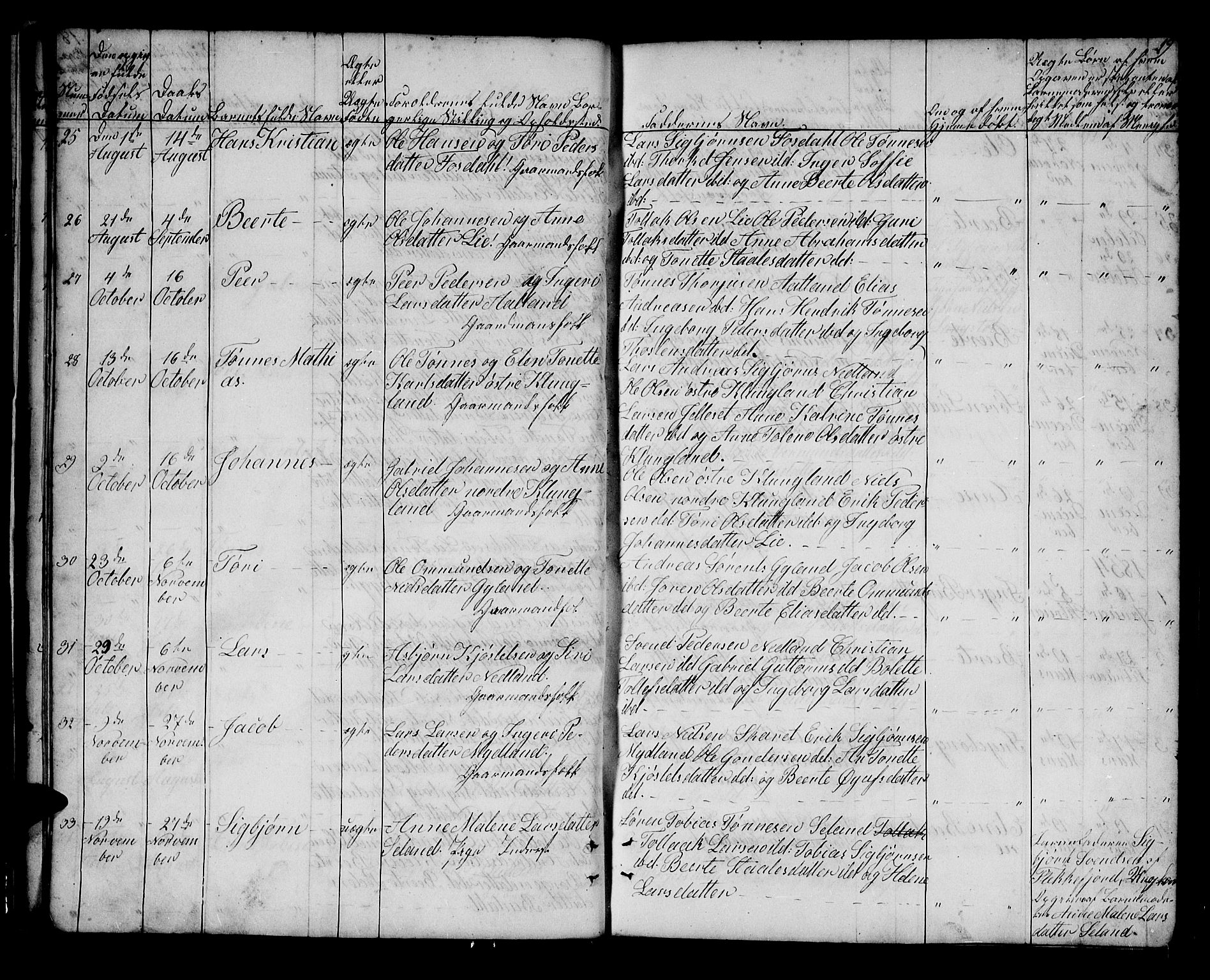 Bakke sokneprestkontor, AV/SAK-1111-0002/F/Fb/Fbb/L0002: Parish register (copy) no. B 2, 1849-1878, p. 19
