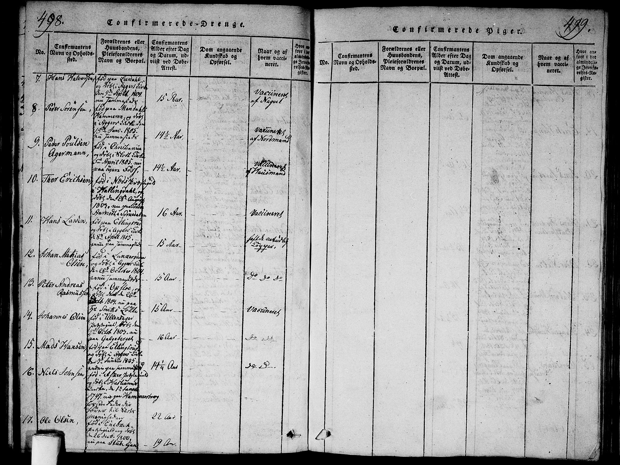 Aker prestekontor kirkebøker, AV/SAO-A-10861/G/L0002: Parish register (copy) no. 2, 1815-1819, p. 498-499