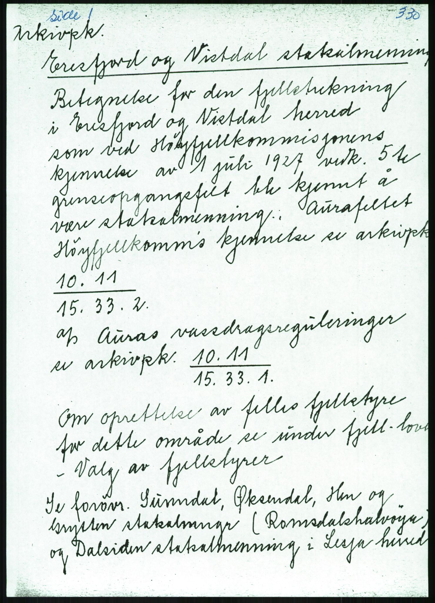 Direktoratet for statens skoger, AV/RA-S-1600/2/E/Eg/L0002: Arkivliste for 10.11-serien. Akershus til Sør-Trøndelag fylke. Mappenr. 1 - 925, 1957-1992, p. 462