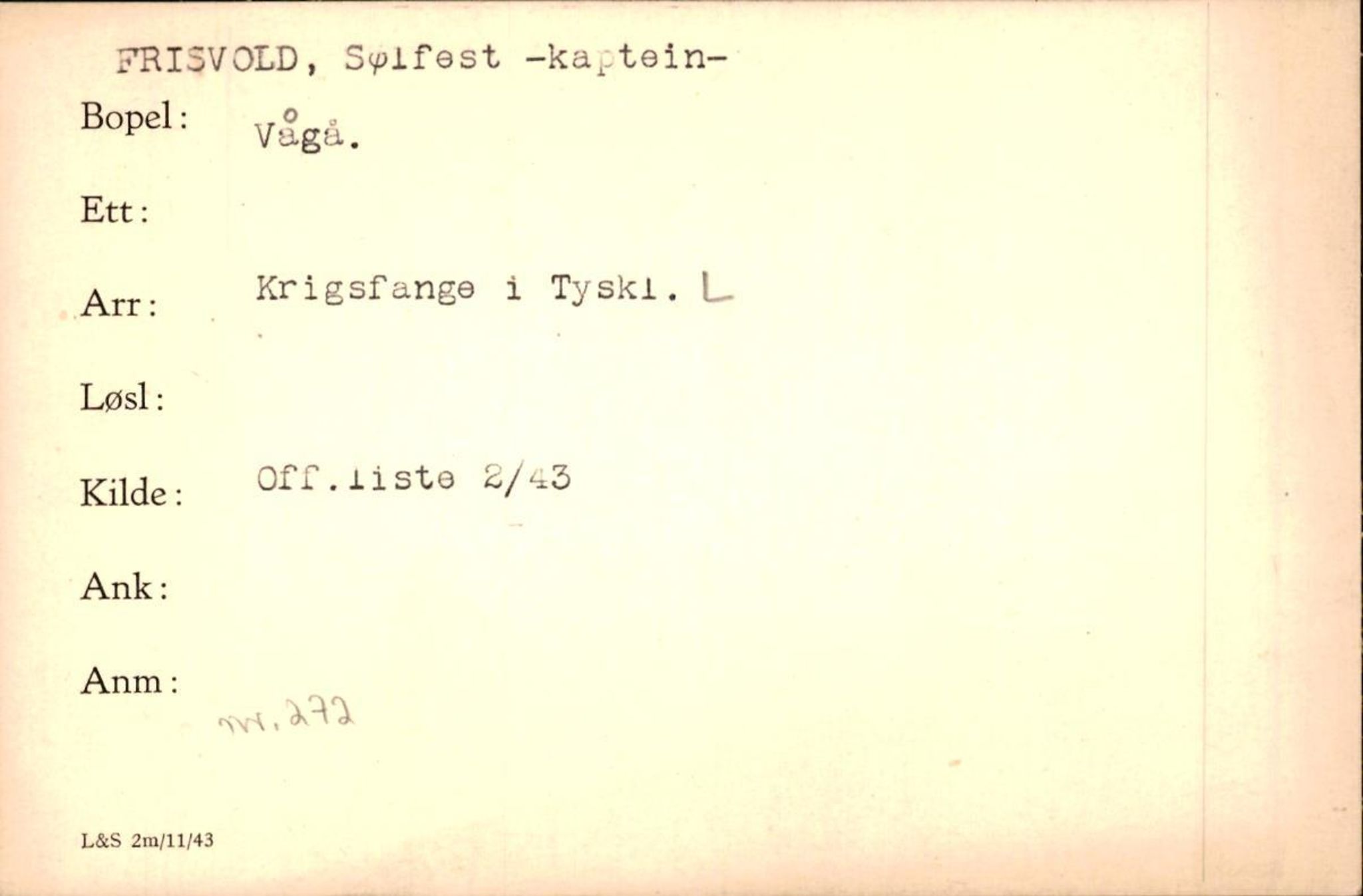 Forsvaret, Forsvarets krigshistoriske avdeling, RA/RAFA-2017/Y/Yf/L0200: II-C-11-2102  -  Norske krigsfanger i Tyskland, 1940-1945, p. 284