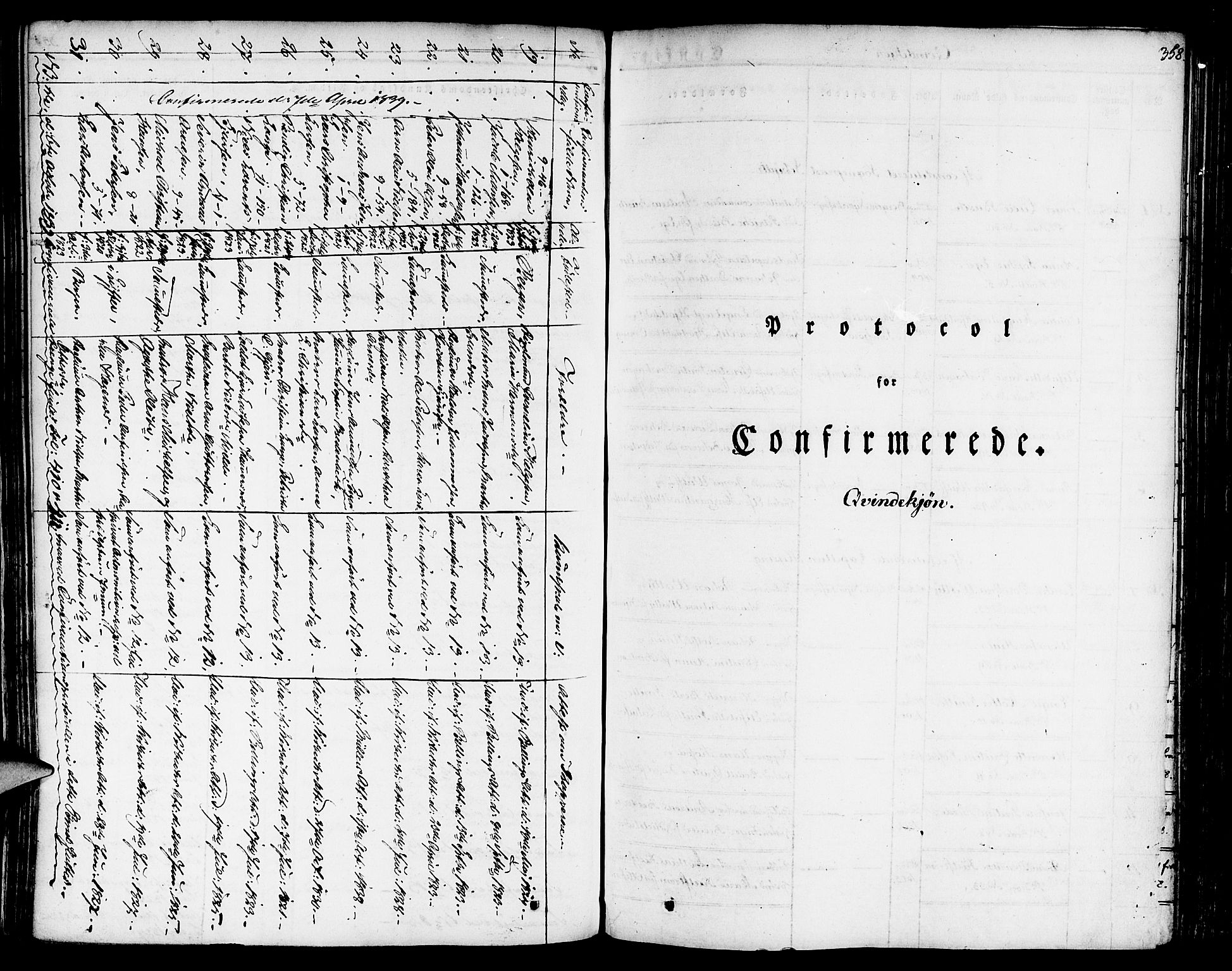 Nykirken Sokneprestembete, SAB/A-77101/H/Haa/L0012: Parish register (official) no. A 12, 1821-1844, p. 358