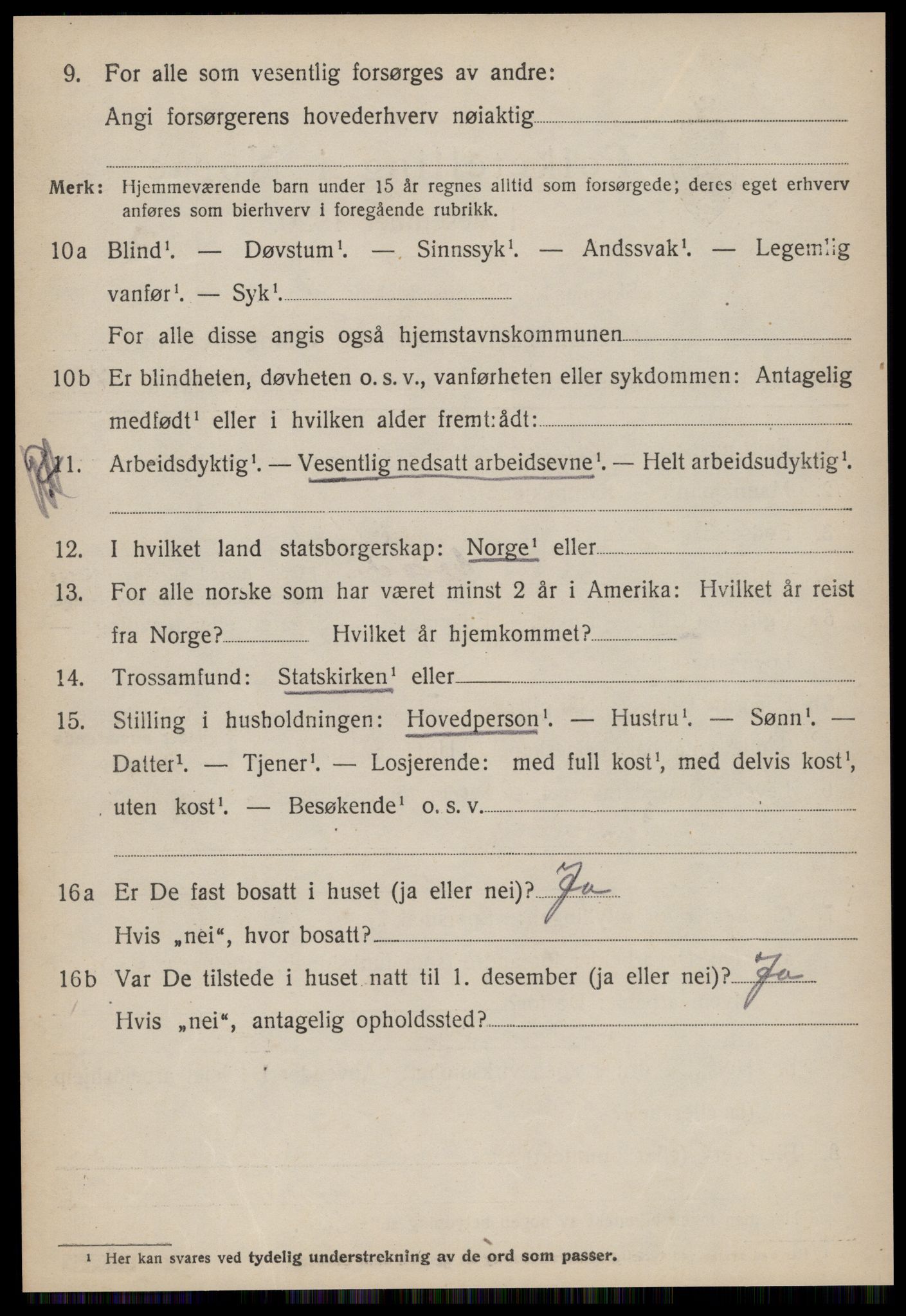 SAT, 1920 census for Vatne, 1920, p. 2157