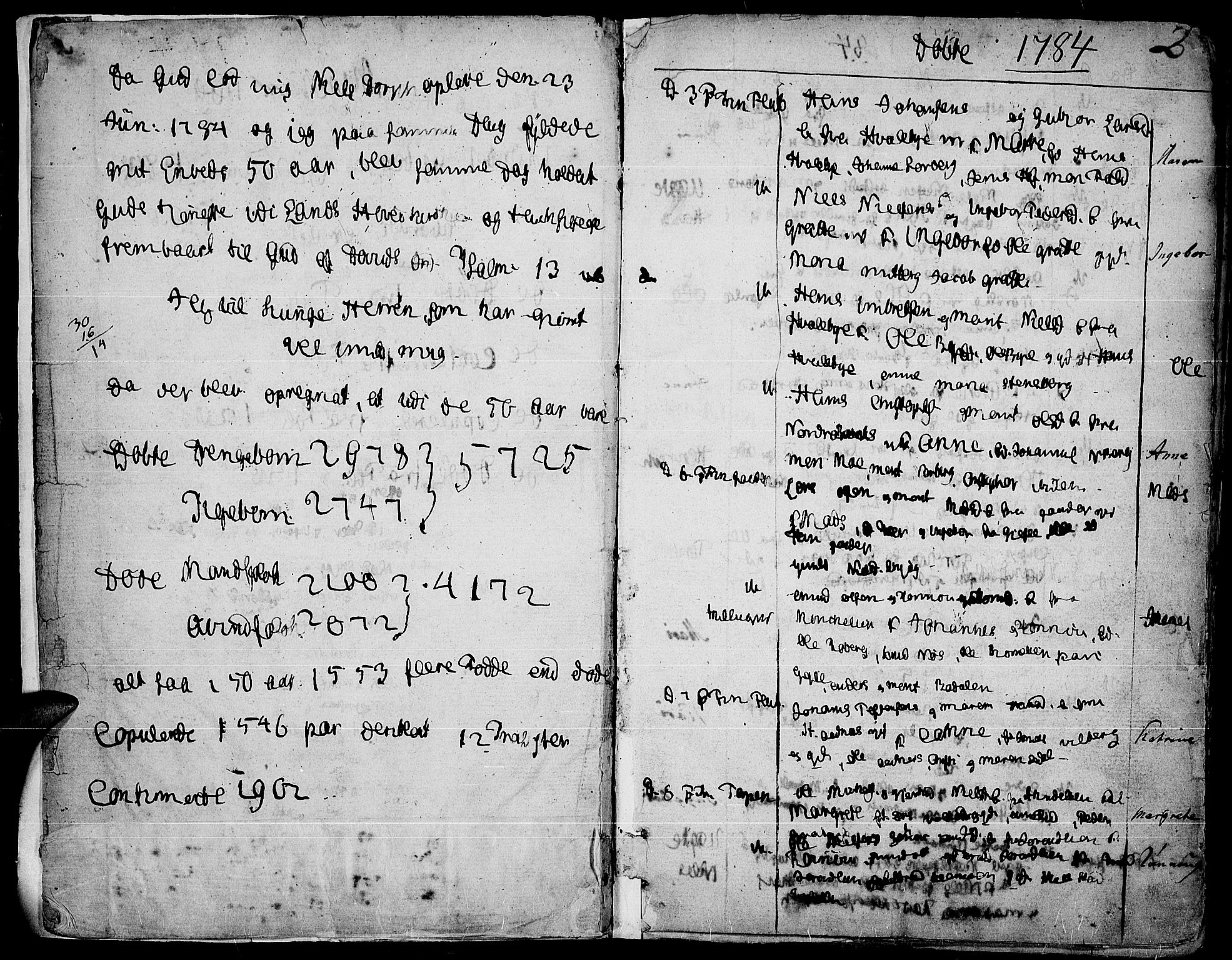 Land prestekontor, AV/SAH-PREST-120/H/Ha/Haa/L0006: Parish register (official) no. 6, 1784-1813, p. 2