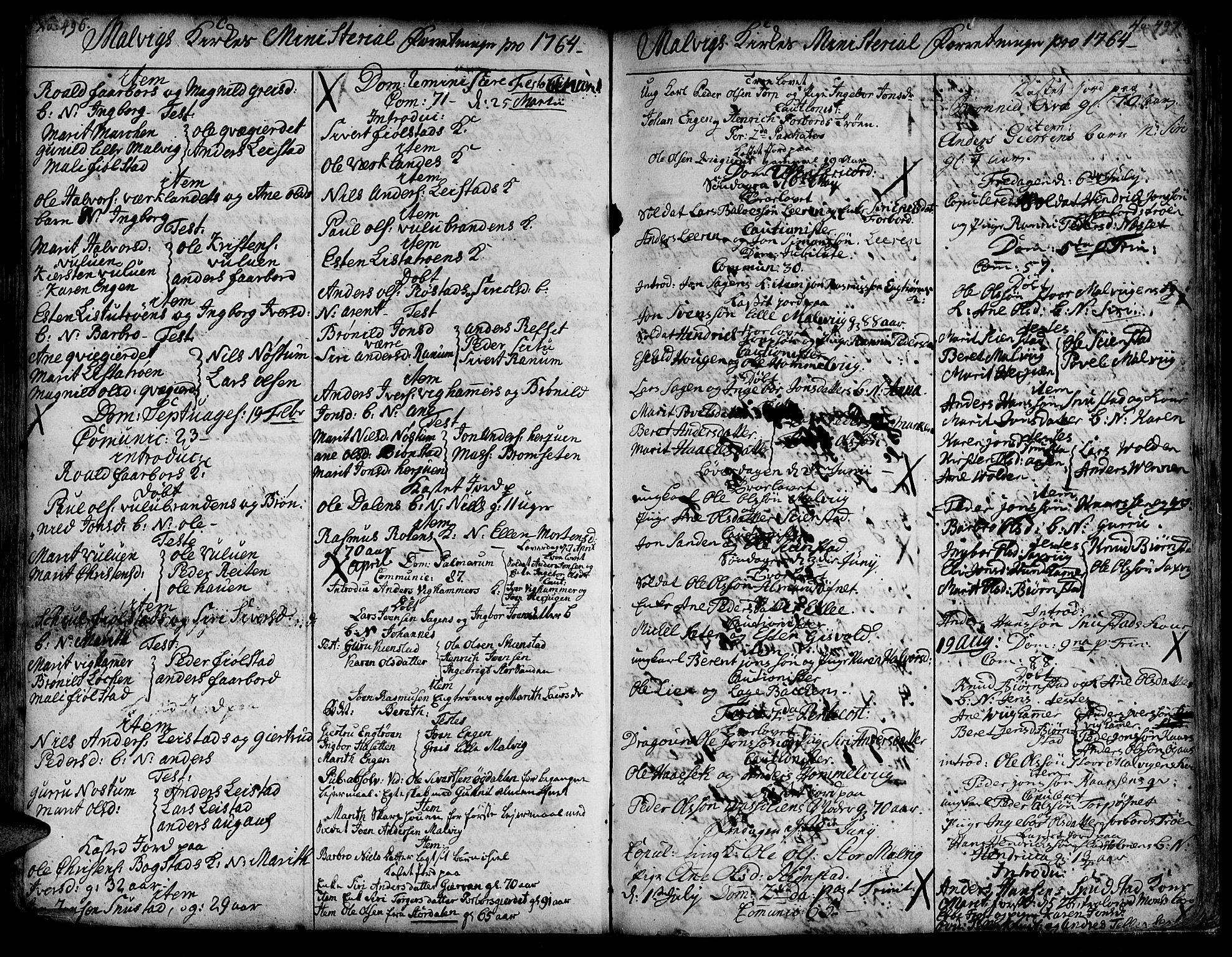 Ministerialprotokoller, klokkerbøker og fødselsregistre - Sør-Trøndelag, SAT/A-1456/606/L0277: Parish register (official) no. 606A01 /3, 1727-1780, p. 496-497