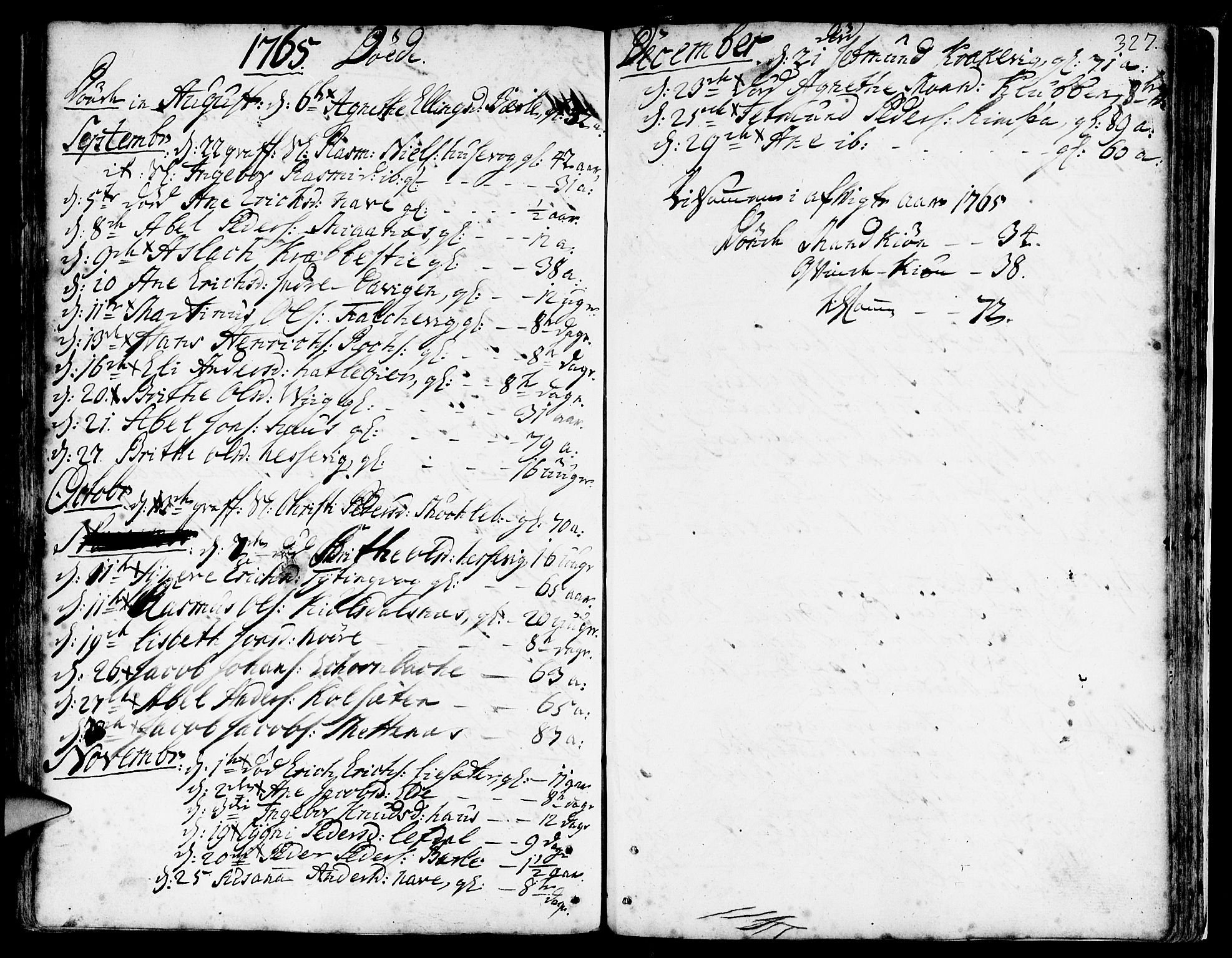 Davik sokneprestembete, SAB/A-79701/H/Haa/Haaa/L0002: Parish register (official) no. A 2, 1742-1816, p. 327
