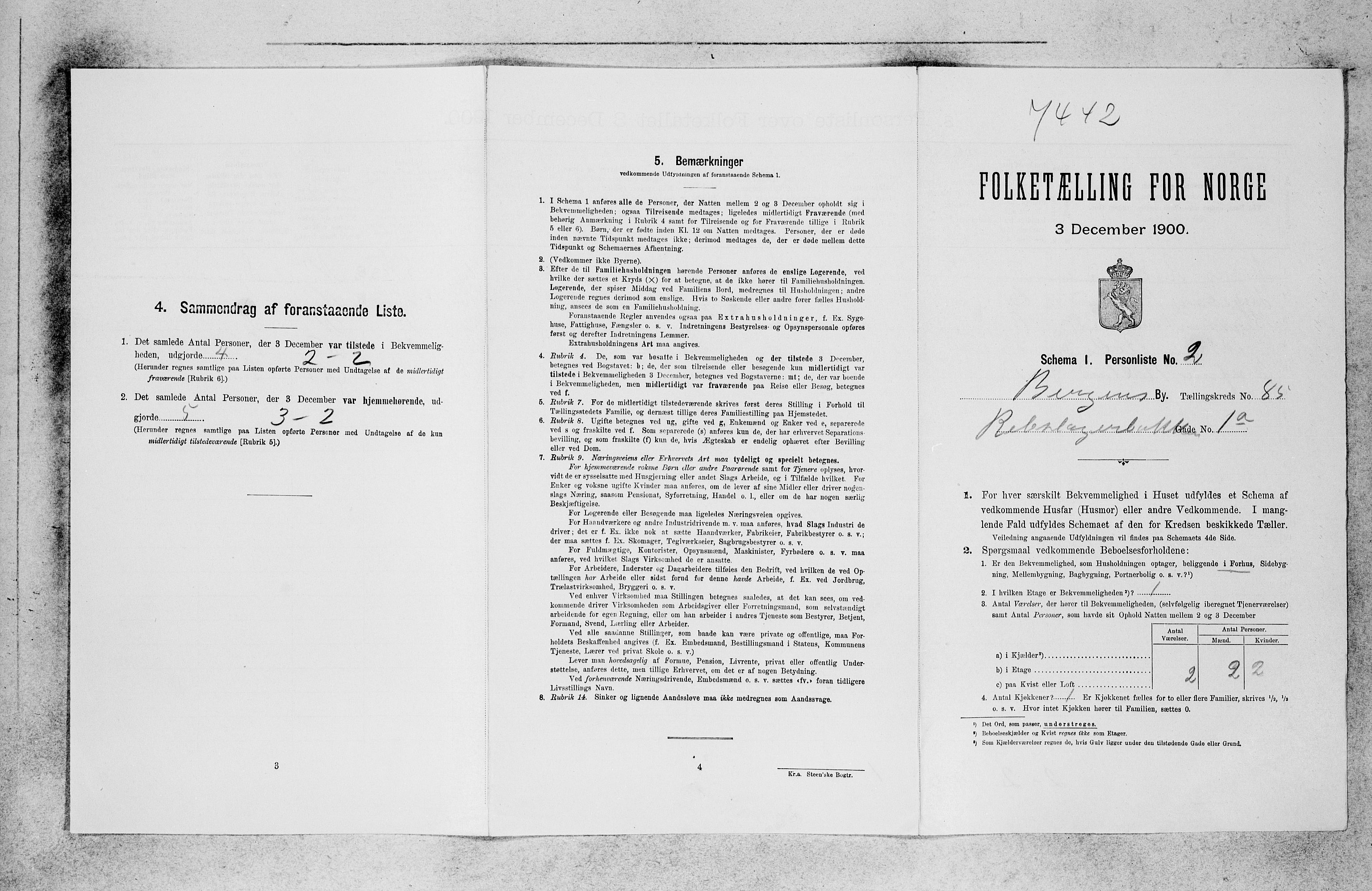 SAB, 1900 census for Bergen, 1900, p. 18254