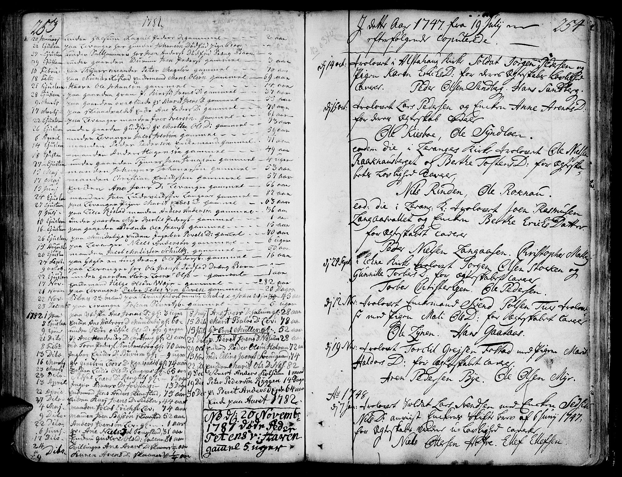 Ministerialprotokoller, klokkerbøker og fødselsregistre - Nord-Trøndelag, SAT/A-1458/717/L0141: Parish register (official) no. 717A01, 1747-1803, p. 253-254