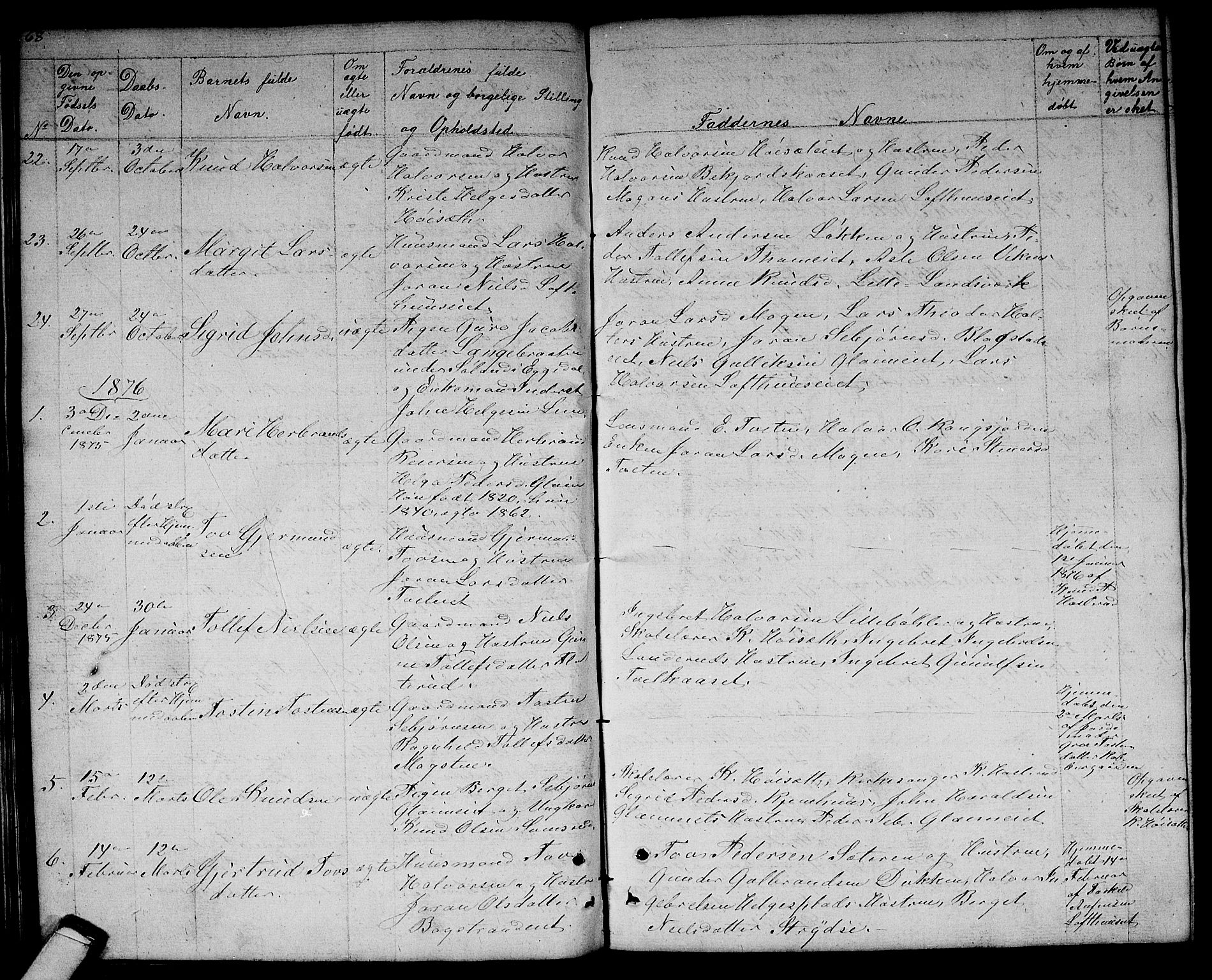 Rollag kirkebøker, SAKO/A-240/G/Gb/L0001: Parish register (copy) no. II 1, 1836-1877, p. 68