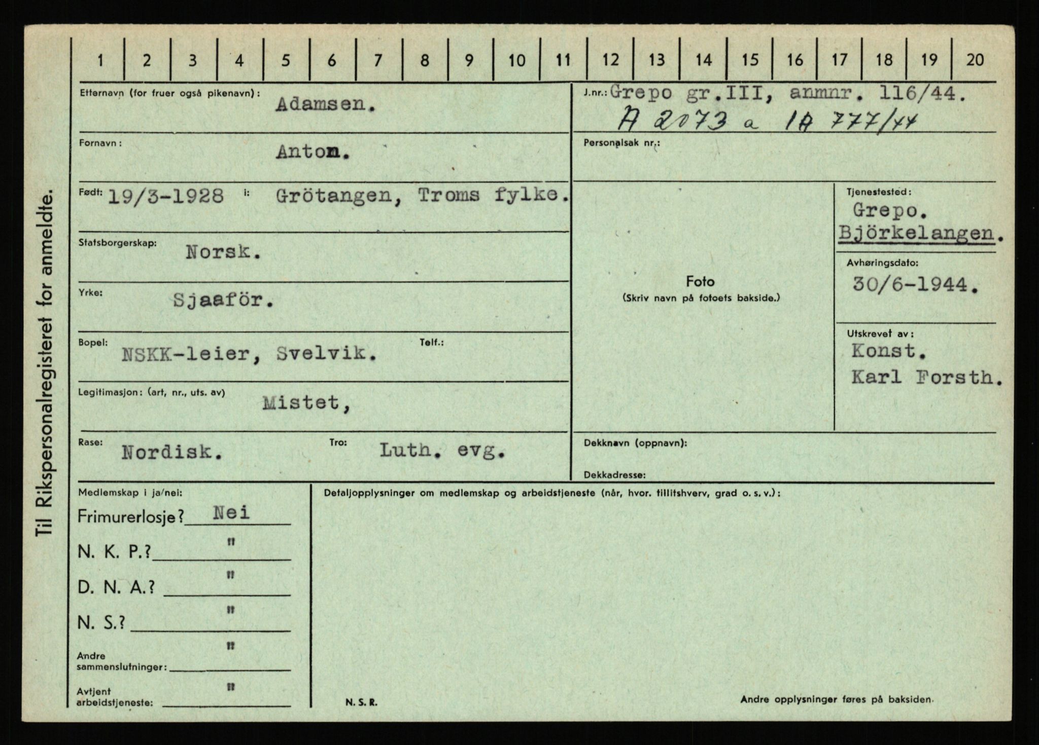 Statspolitiet - Hovedkontoret / Osloavdelingen, AV/RA-S-1329/C/Ca/L0001: Aabakken - Armann, 1943-1945, p. 1115