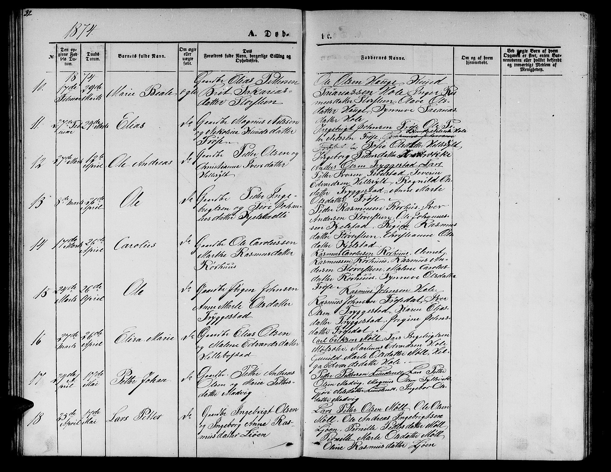 Ministerialprotokoller, klokkerbøker og fødselsregistre - Møre og Romsdal, SAT/A-1454/517/L0229: Parish register (copy) no. 517C02, 1864-1879, p. 32