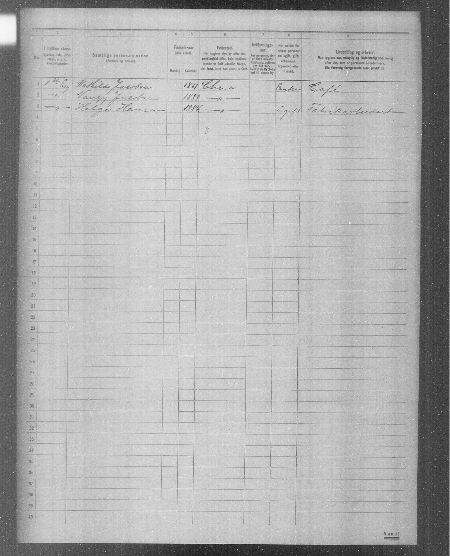 OBA, Municipal Census 1904 for Kristiania, 1904, p. 4201