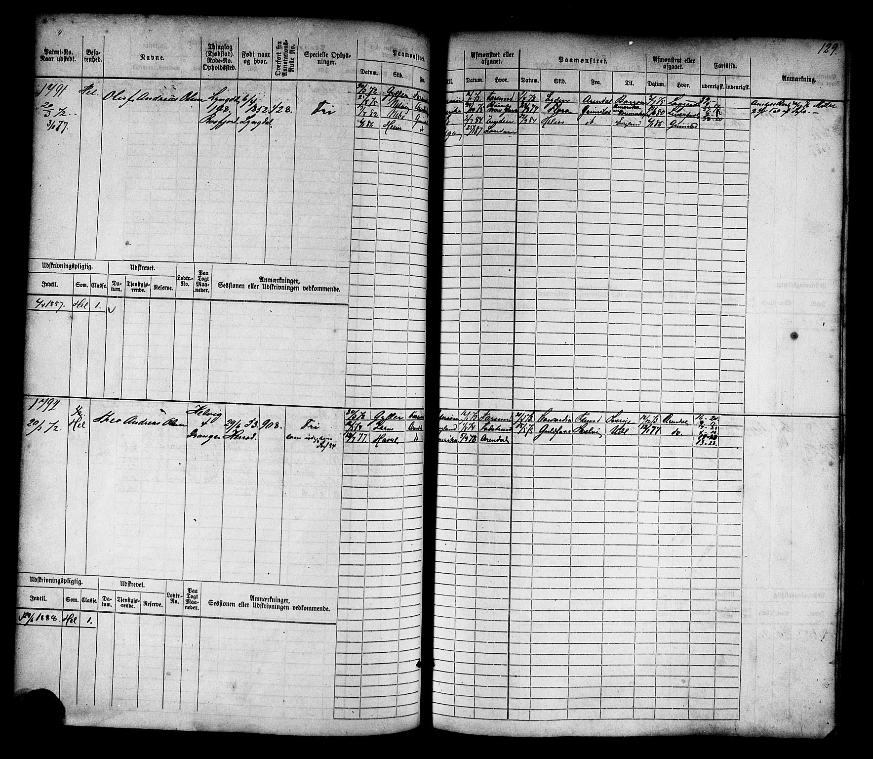 Farsund mønstringskrets, SAK/2031-0017/F/Fb/L0017: Hovedrulle nr 1537-2300, Z-9, 1868-1904, p. 134