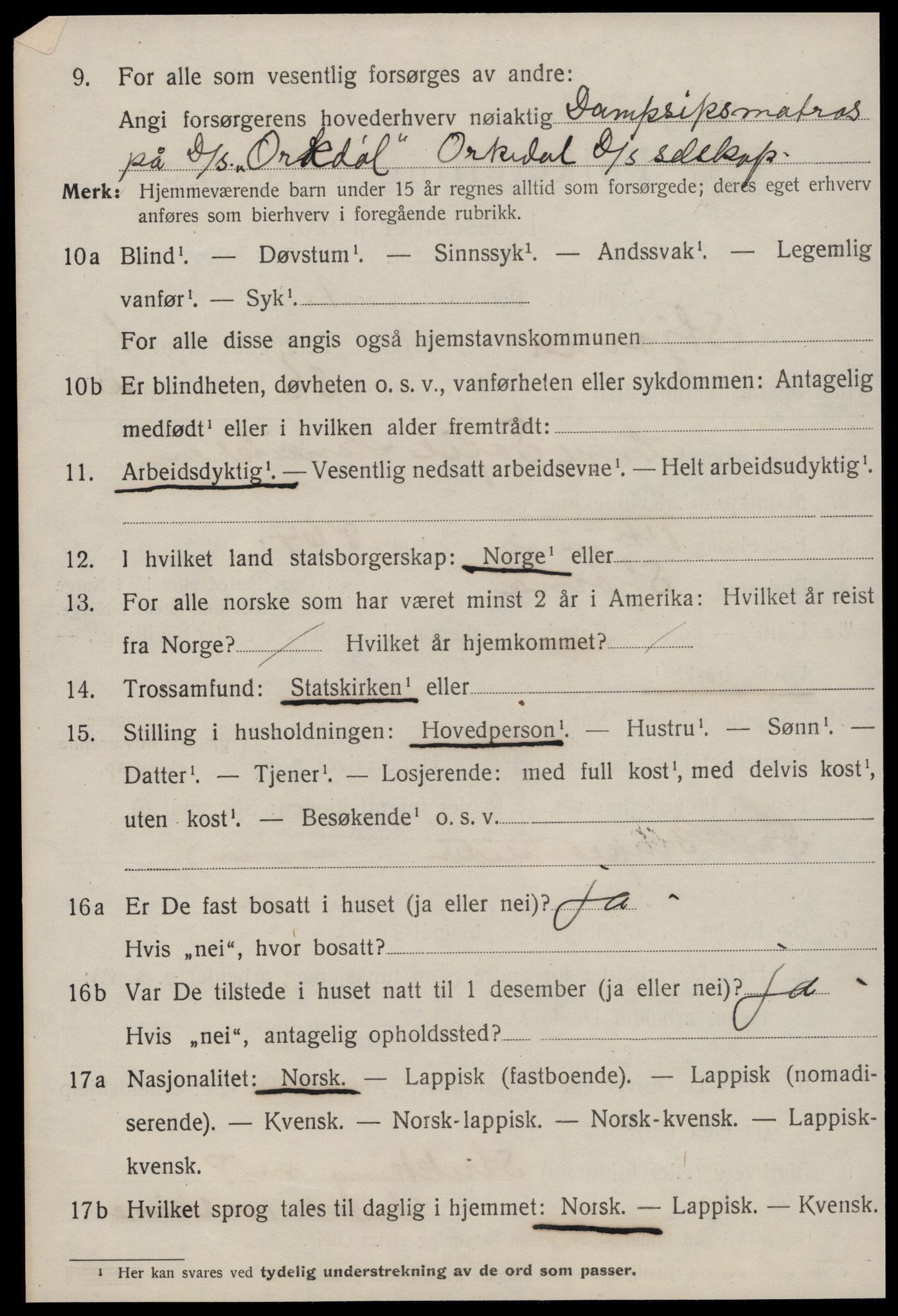 SAT, 1920 census for Stjørna, 1920, p. 1777