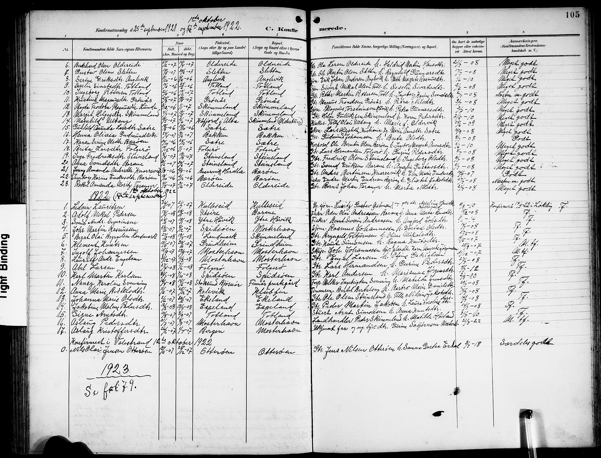 Finnås sokneprestembete, AV/SAB-A-99925/H/Ha/Hab/Haba/L0004: Parish register (copy) no. A 4, 1901-1924, p. 105