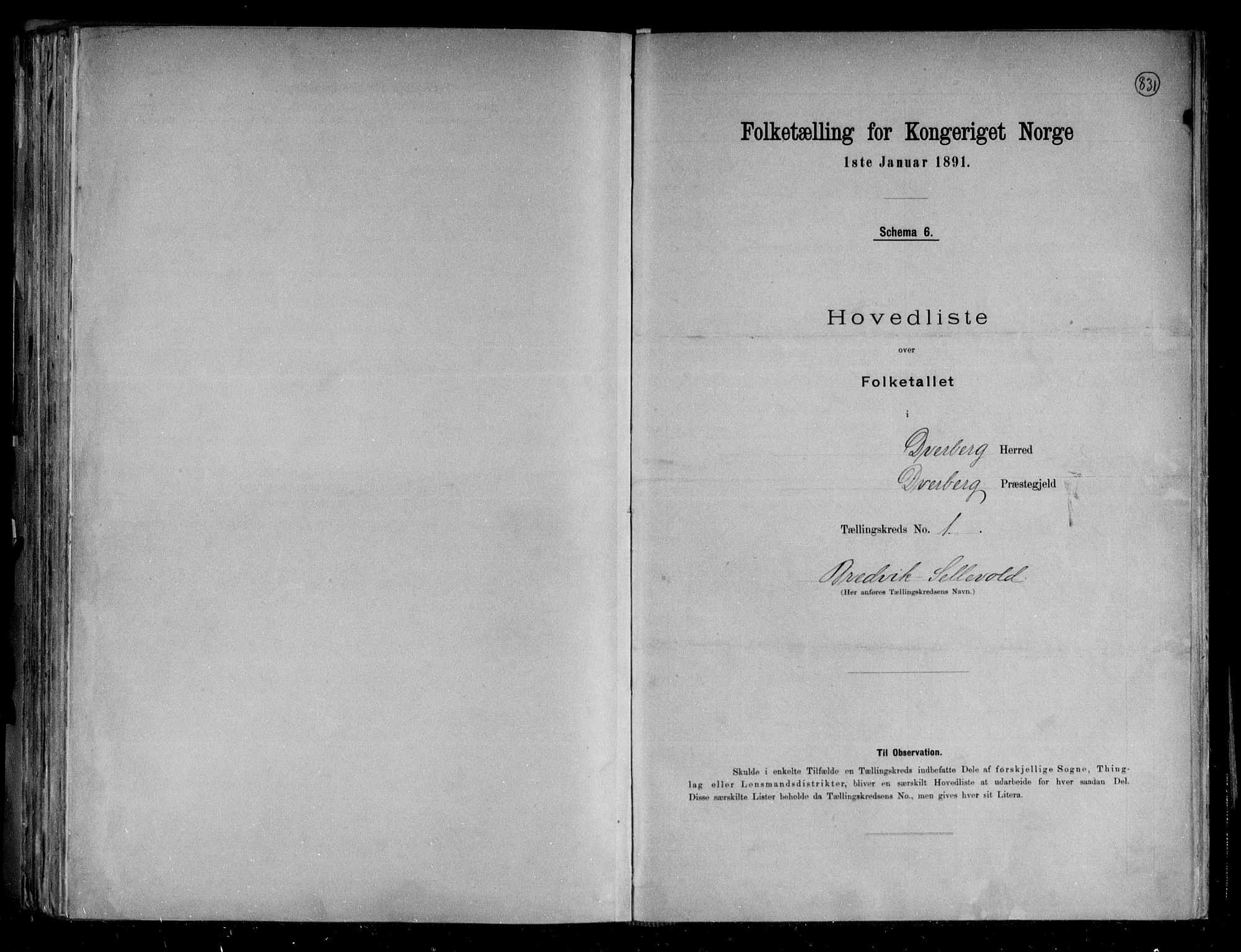 RA, 1891 census for 1872 Dverberg, 1891, p. 4